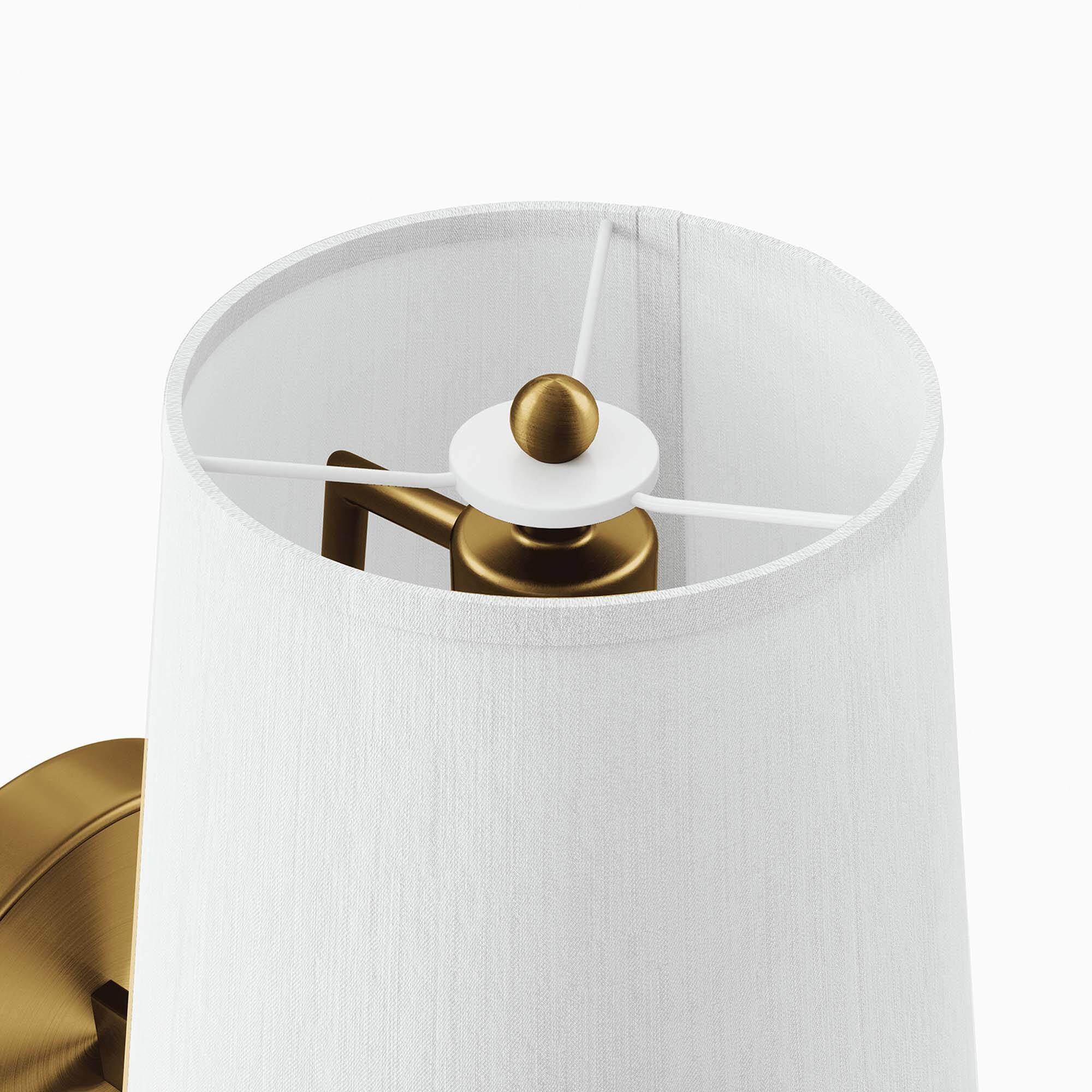 Alt View 6. Modway - Surround Wall Sconce by Modway - White Satin Brass.