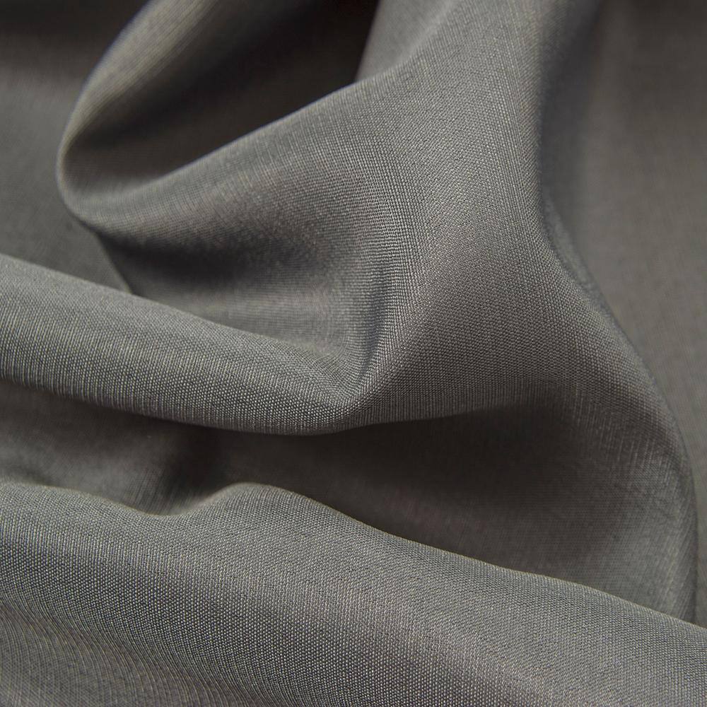 Left. Olivia Gray - Olivia Gray Gilbert Solid Single Grommet Curtain Panel Pair - 54x84" Charcoal - Charcoal.