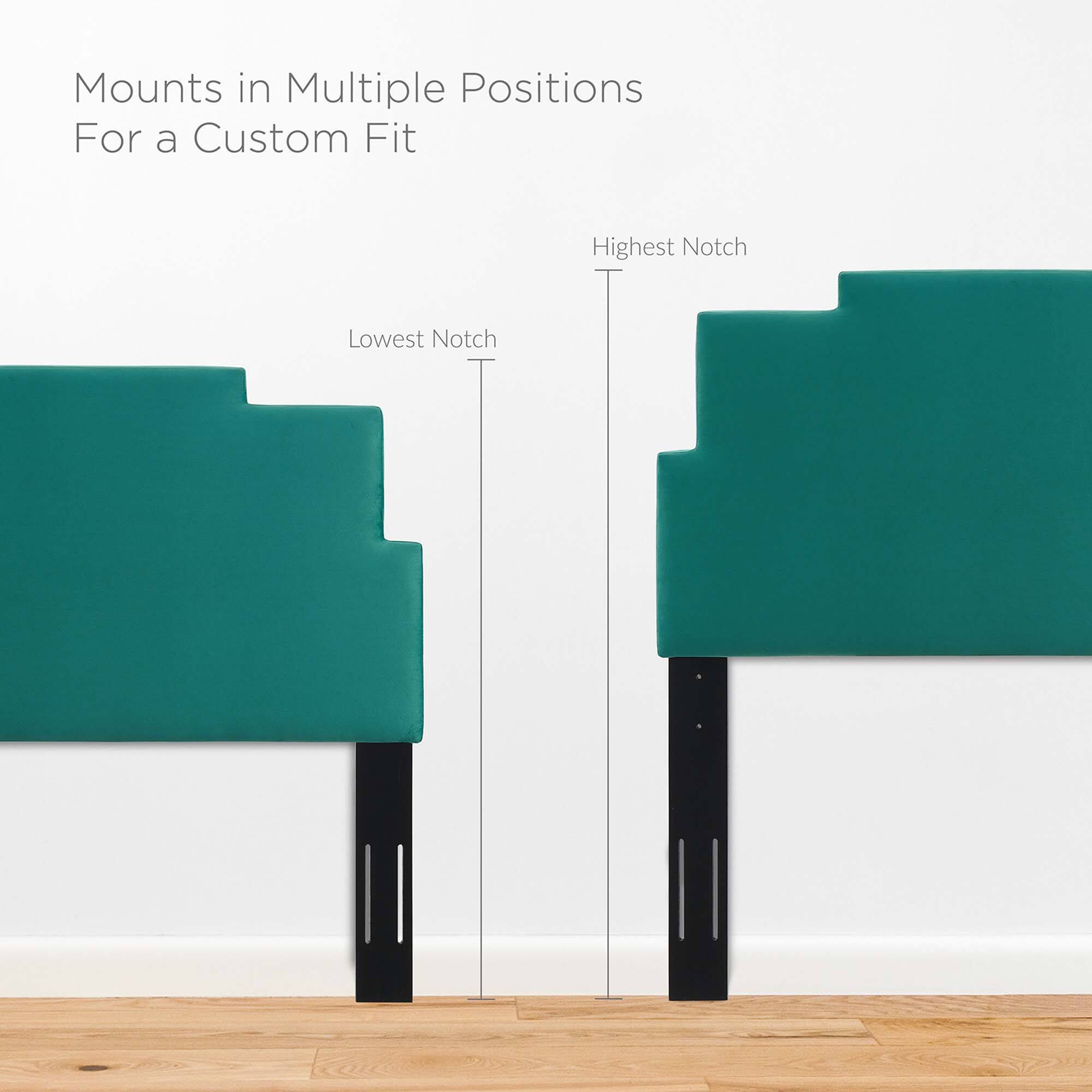 Mounts in Multiple Positions  
For a Custom Fit  

Highest Notch  
Lowest Notch