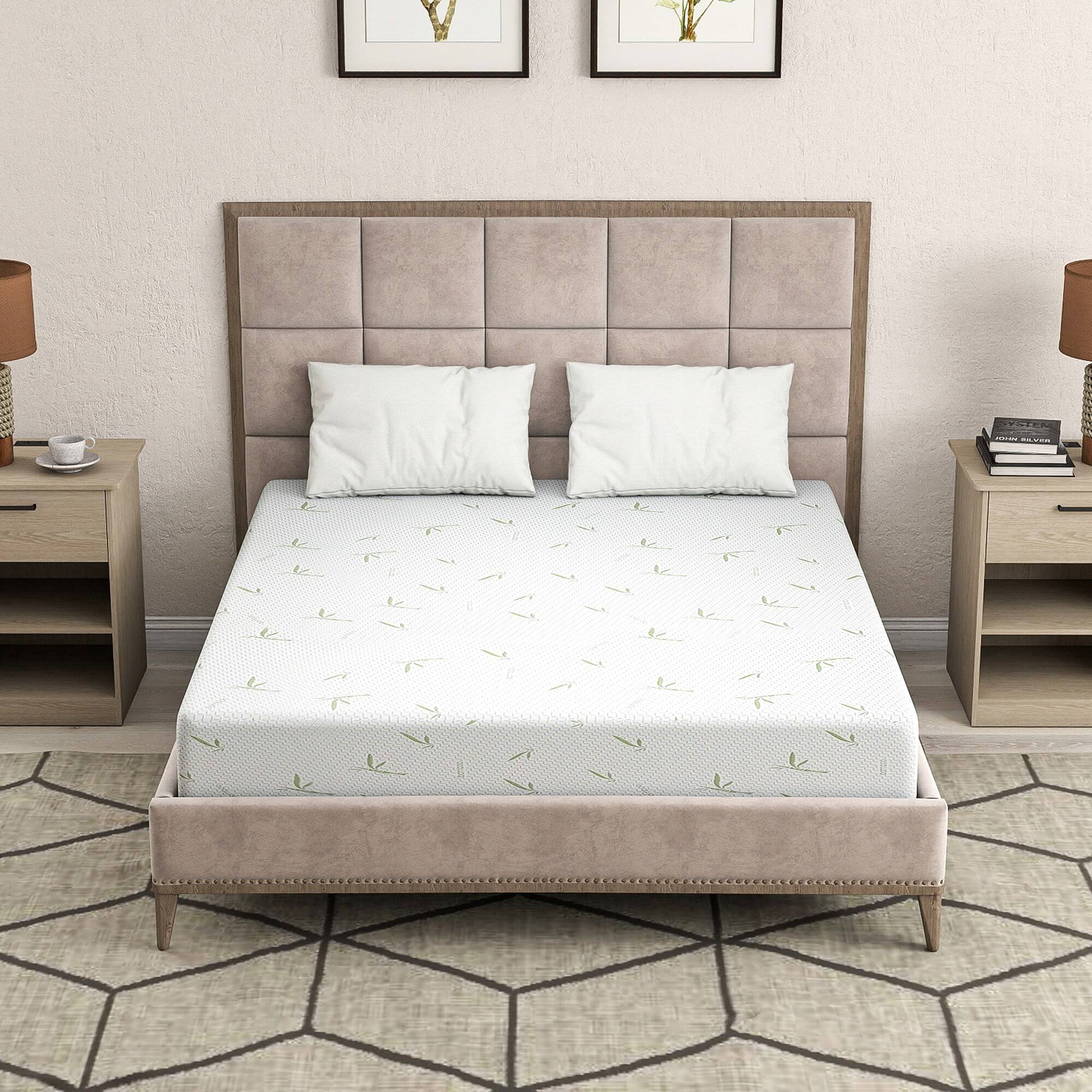 Alt View 5. Kadyn - Memory Foam Mattress, Green Tea & Cooling Gel, Fiberglass-Free, Medium Firm Bamboo - White.