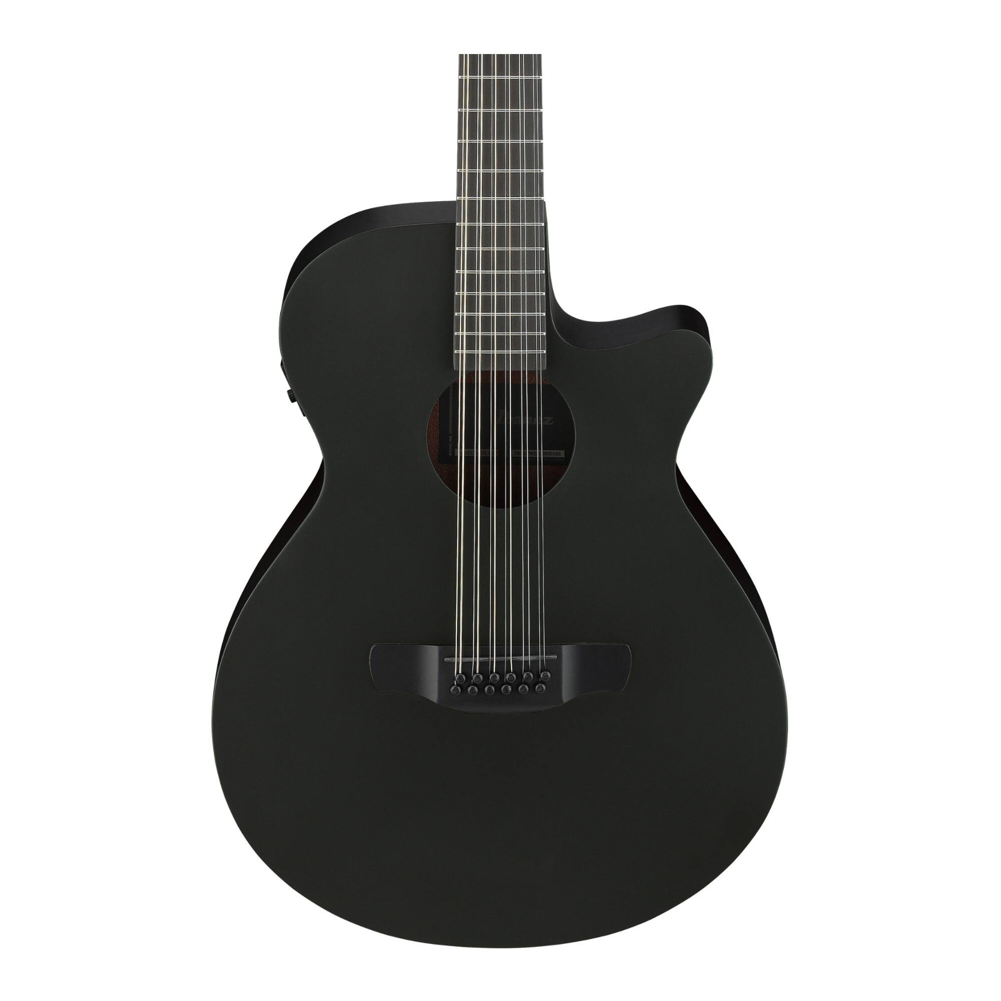Back. Ibanez - Ibanez AEG1221 Black Out Acoustic Electric Guitar with Spruce Top.