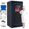 Front. Costway - Costway Portable Steam Sauna Box, Extra-Large 35" x 35" x 71" Tent,Personal Home Spa - Blue.