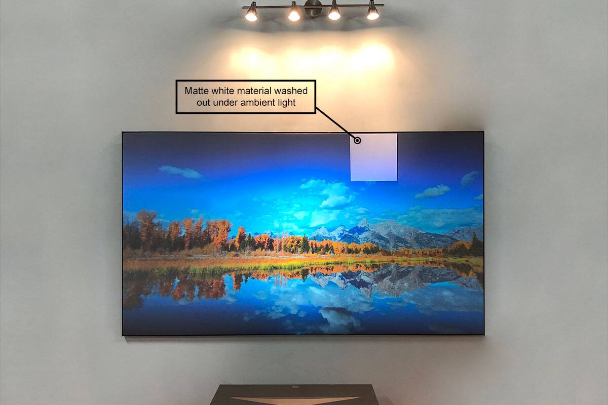 Alt View 11. Elite Screens - Aeon CLR®2, CeilingLightRejecting,103"Diag.,16:9, EDGE FREE® Fixed Frame Ultra-Short Throw Projector Screen, AR103H-CLR2 - Black.