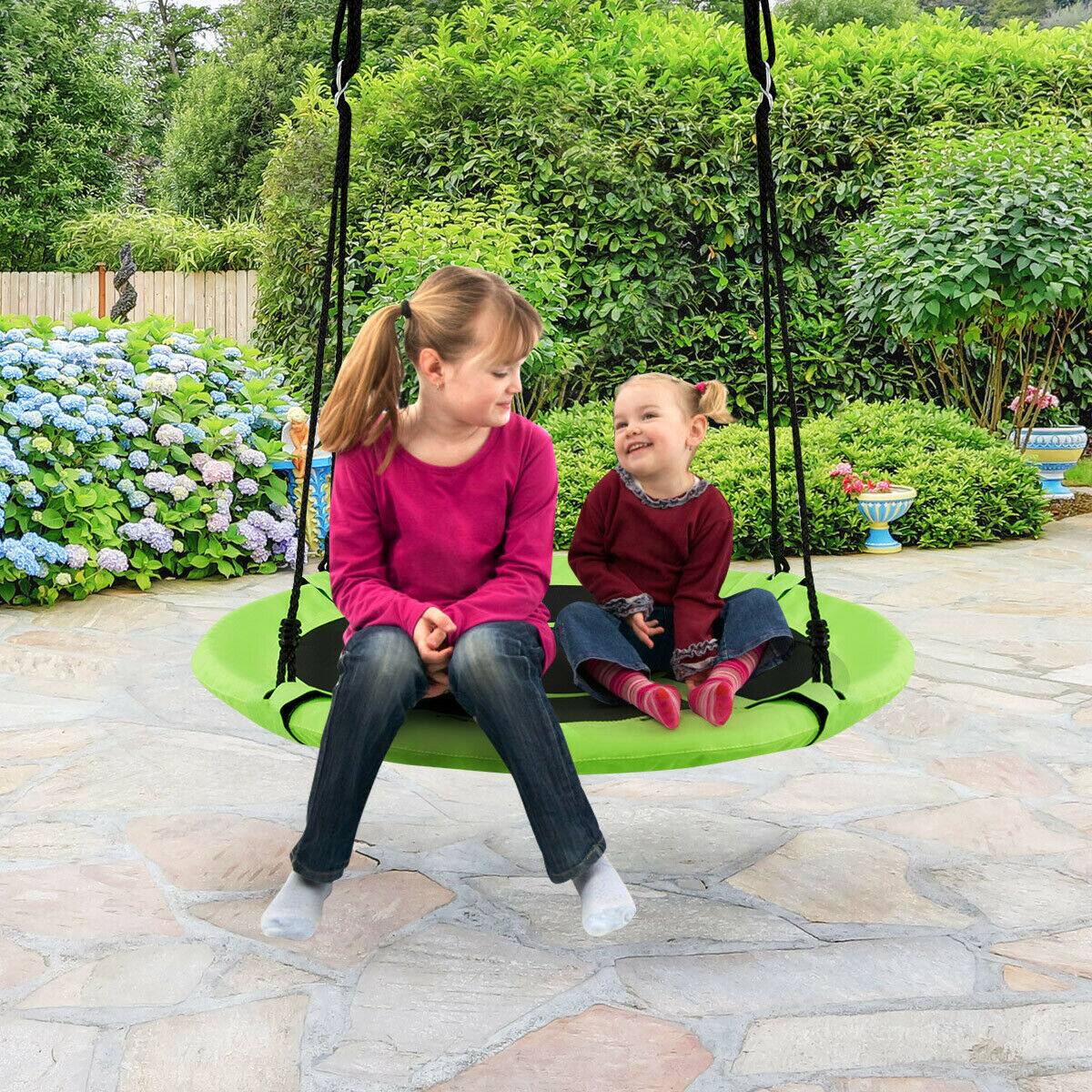 Alt View 1. Costway - Costway 40" Flying Saucer Tree Swing Indoor Outdoor Play Set Swing for Kids - Green.