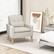 Alt View 11. Costway - Mid-Century Modern Linen Accent Chair with Lumbar Pillow - Beige.