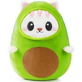 Joyfy - Avocato Stuffed Animal, 9" Kawaii Cat Plush Toy for Kids and Adults, Easter Birthday Gift for kids 3-5 - colorful