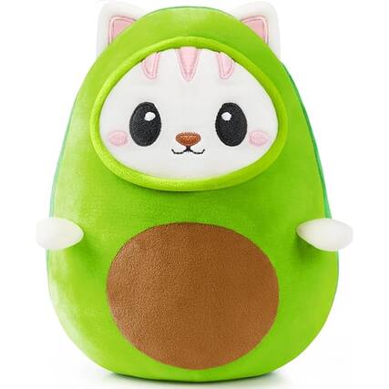Front. Joyfy - Joyfy Avocato Stuffed Animal, 9" Kawaii Cat Plush Toy for Kids and Adults, Easter Birthday Gift for kids 3-5 - colorful.