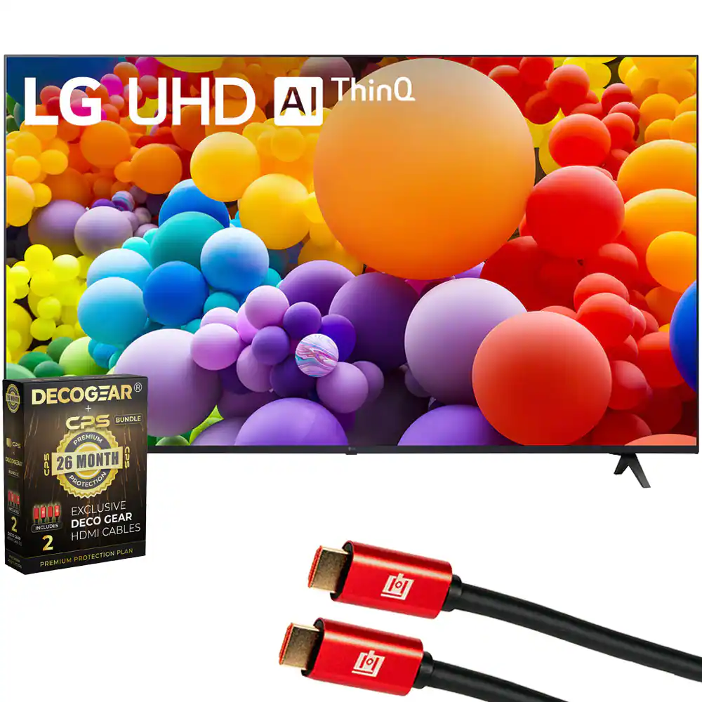 LG UHD AI ThinQ

DECOGEAR + CPS BUNDLE
26 MONTH CPS PROTECTION
EXCLUSIVE DECO GEAR + CABLES
2 HDMI CABLES
PREMIUM PROTECTION PLAN