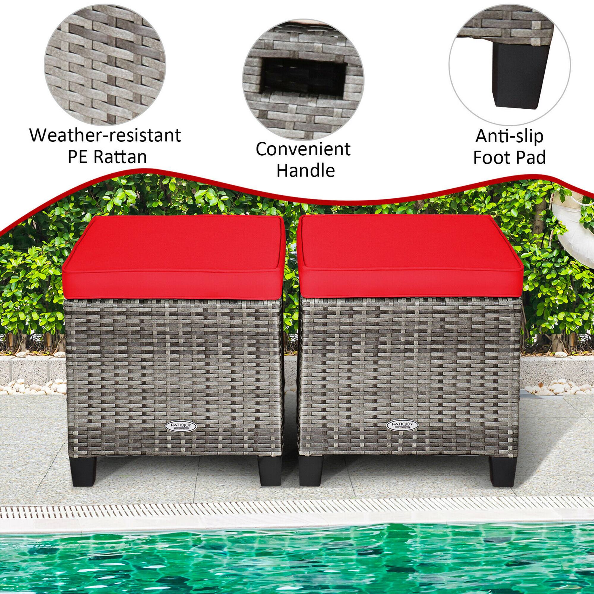Weather-resistant PE Rattan  
Convenient Handle  
Anti-slip Foot Pad