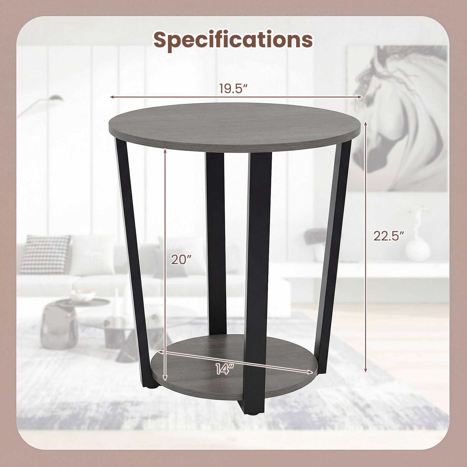 Specifications: 19.5" x 22.5" x 20" x 14"