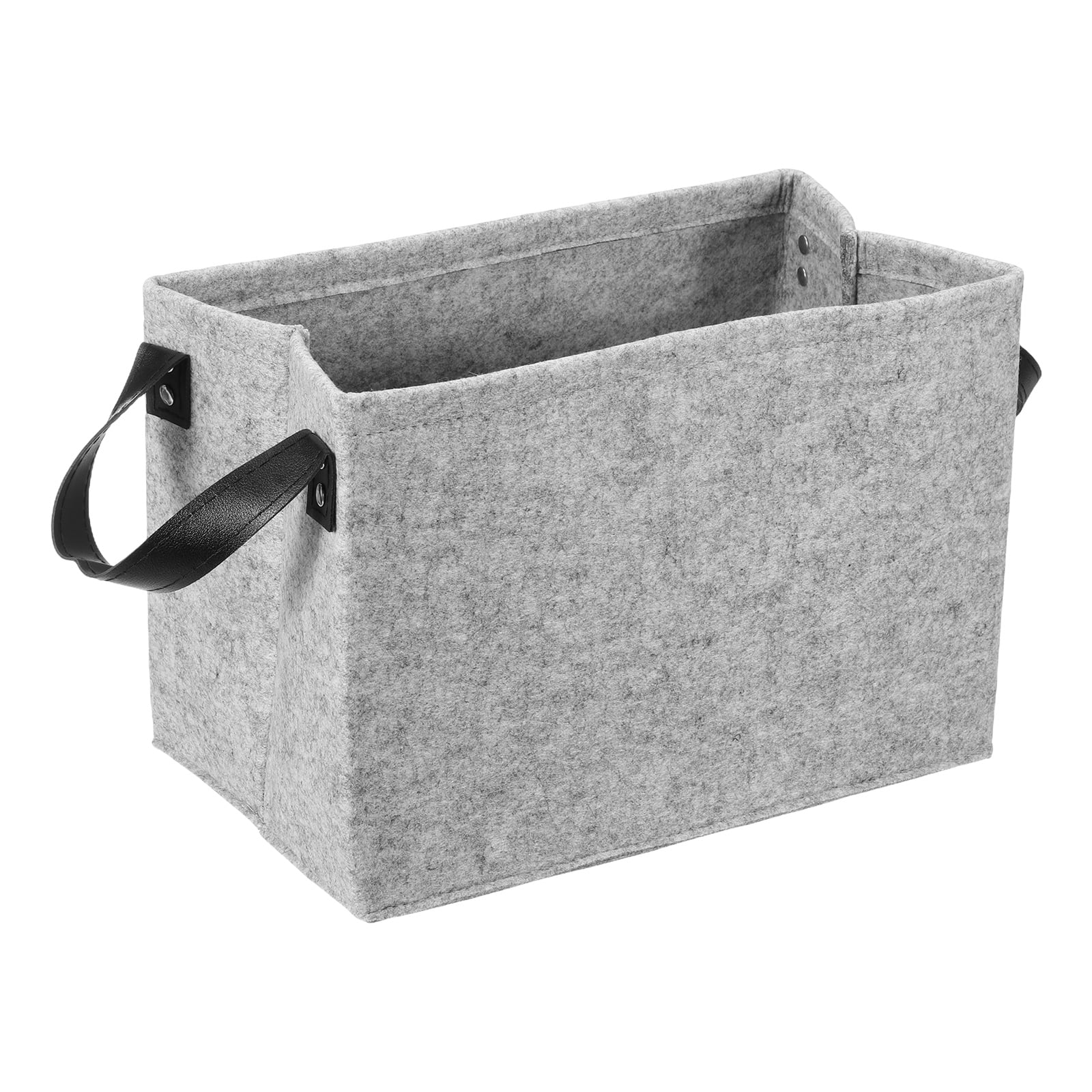 Unique Bargains - Felt Storage Basket, 12x8x7 Inch Collapsible with PU Handle Foldable Blanket Basket for Closet Laundry - Gray price history on PriceWatchPro