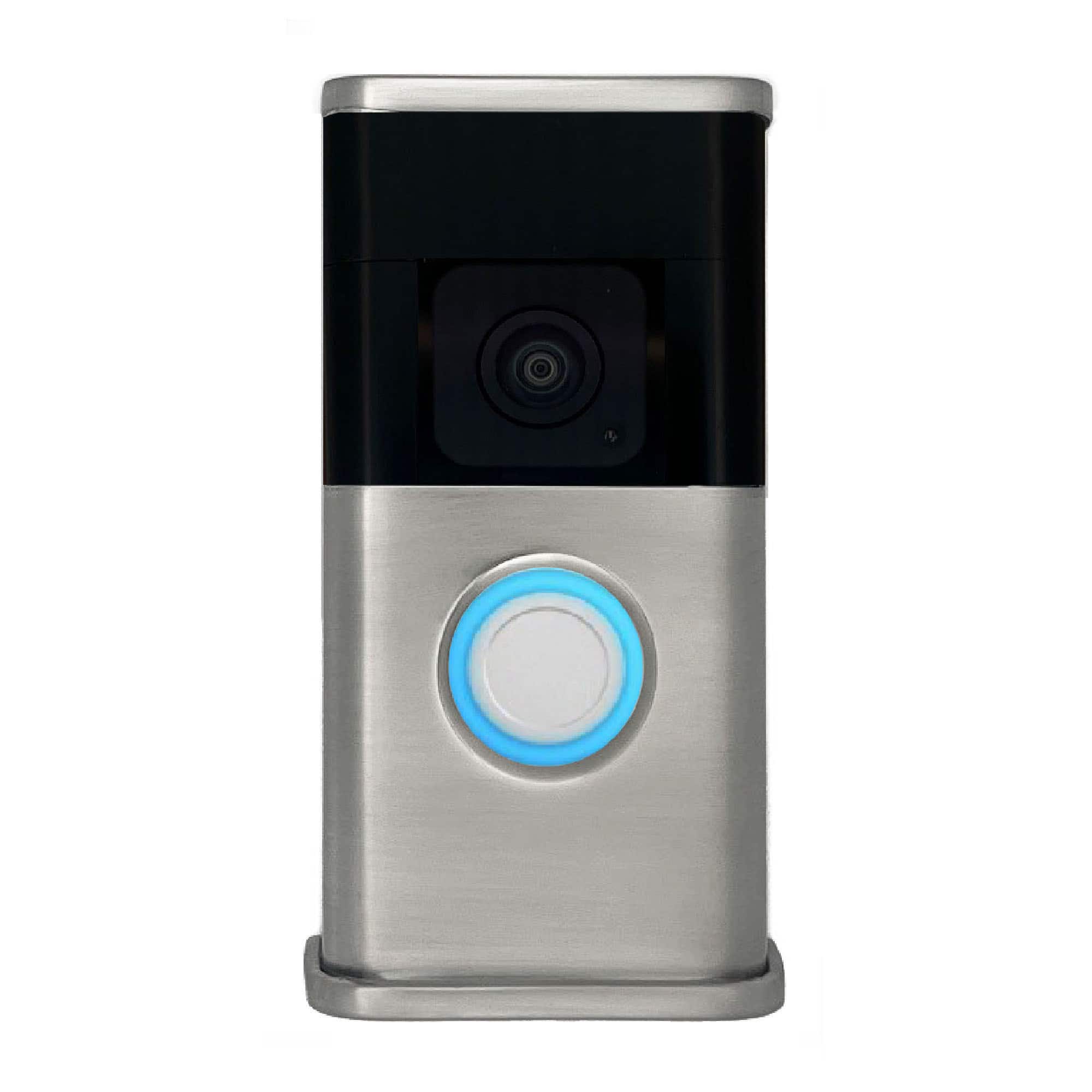 Front. Michael Healy - Traditional Video Doorbell Cover (Ring 3, 3 Plus, 4, Battery Plus and Battery Pro) - Nickel Silver.