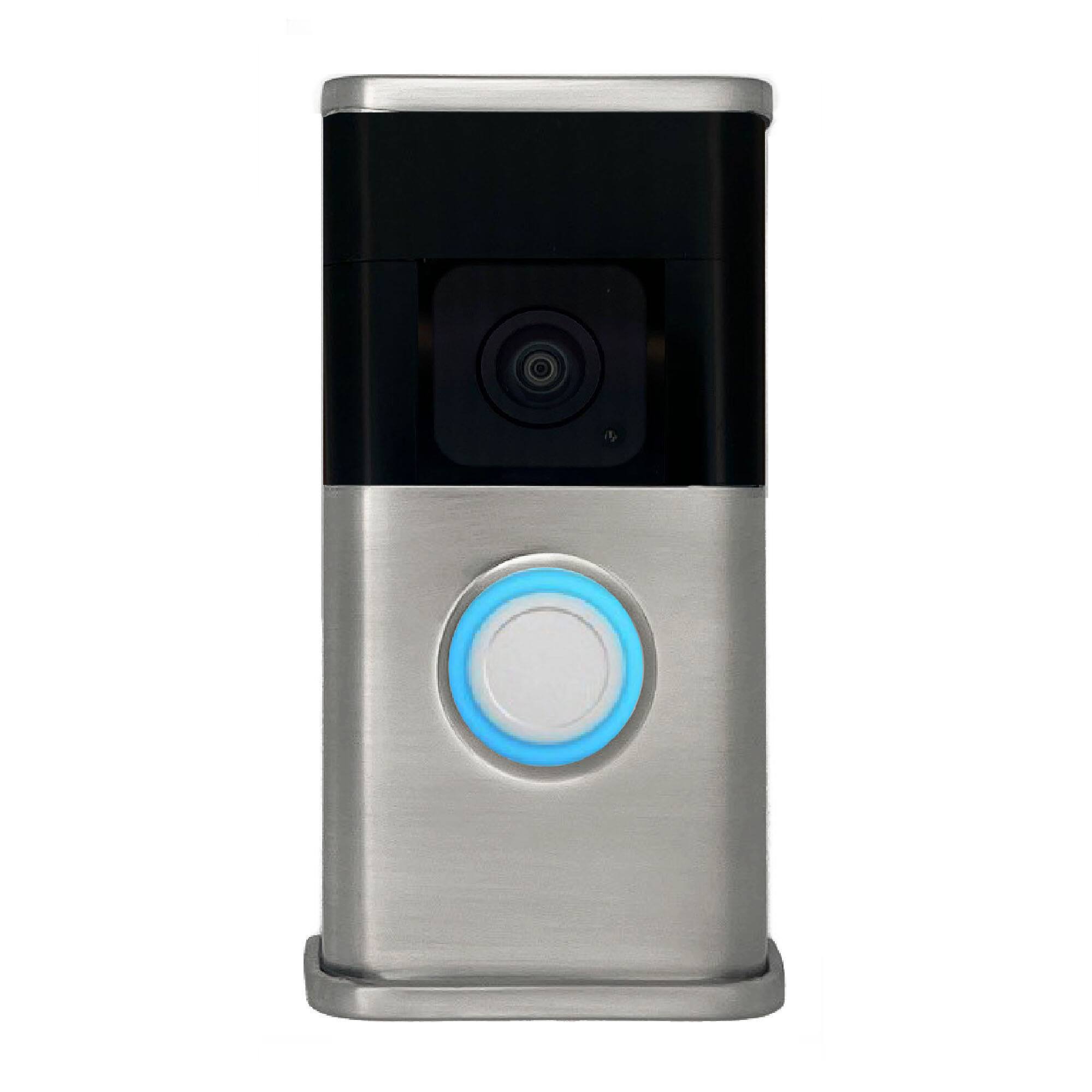 Front. Michael Healy - Traditional Video Doorbell Cover (Ring 3, 3 Plus, 4, Battery Plus and Battery Pro) - Nickel Silver.