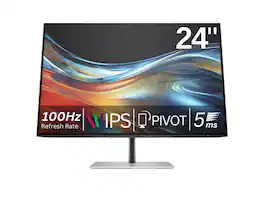 HP - Series 7 Pro 24 Inch WUXGA Computer Monitor 724pn 100Hz IPS Tilt Swivel Pivot Adjust - Black