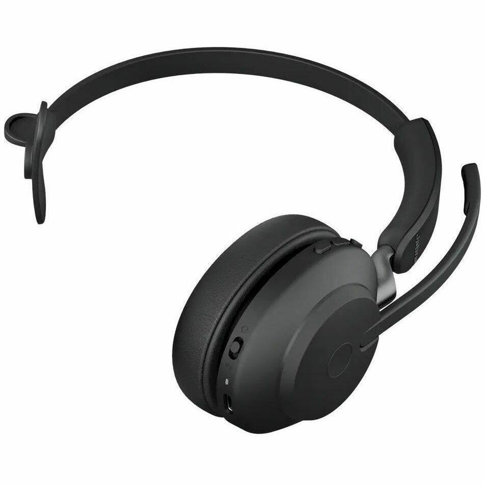 Alt View 3. Jabra - Jabra Evolve2 65 Headset - Microsoft Teams Certification - Mono - Wireless - Bluetooth - 98.4 ft - On-ear, Over-the-head - Black.