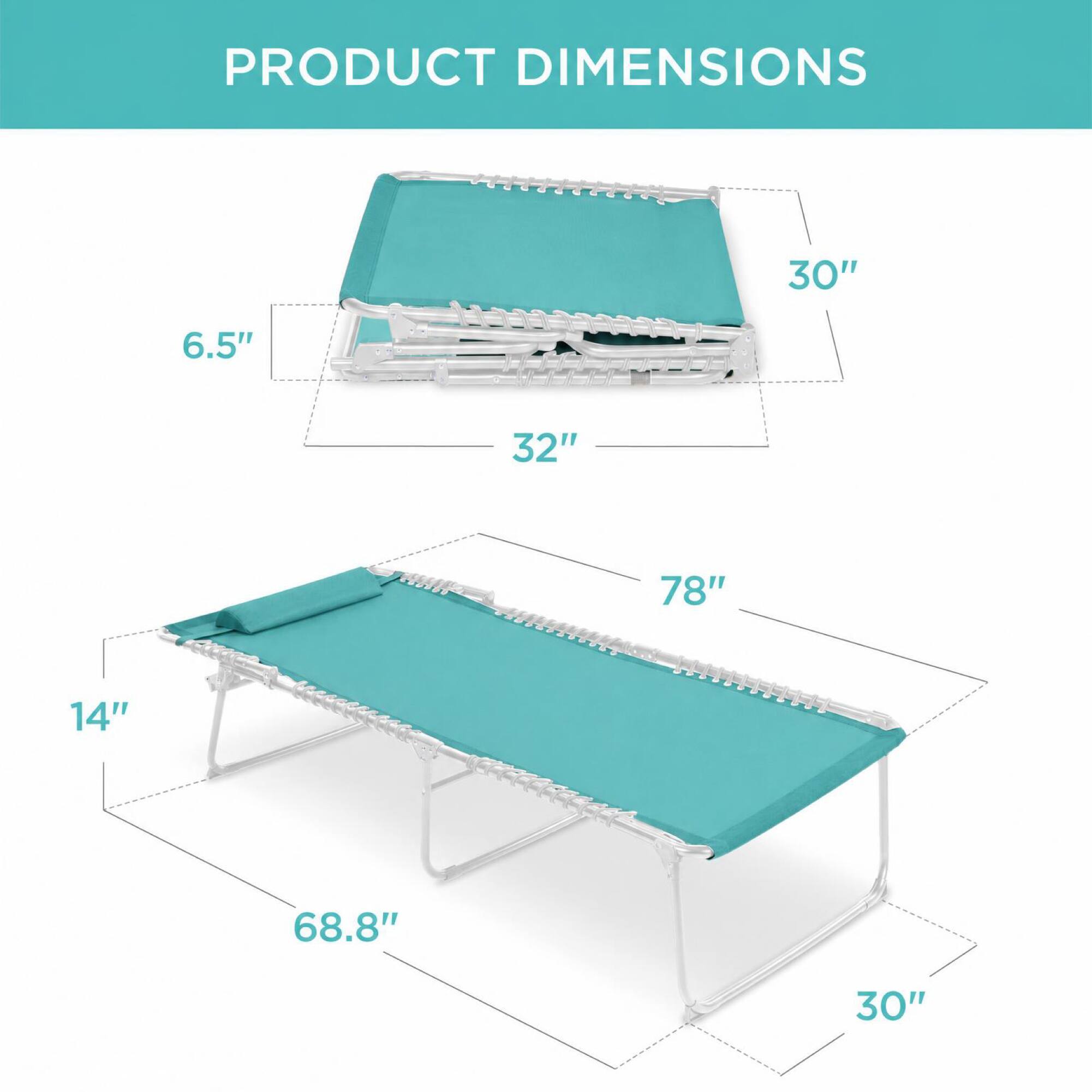 PRODUCT DIMENSIONS

- 30"
- 6.5"
- 32"
- 78"
- 14"
- 68.8"
- 30"