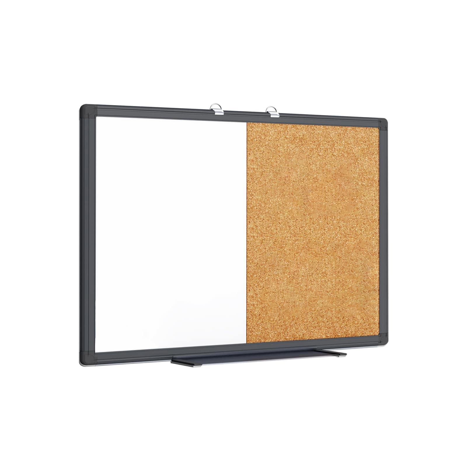 HOMLUX - Combination Bulletin Boards & Bulletin Cork Board 24 x 18 Whiteboard Magnetic, Combo Dry Erase Board - Black