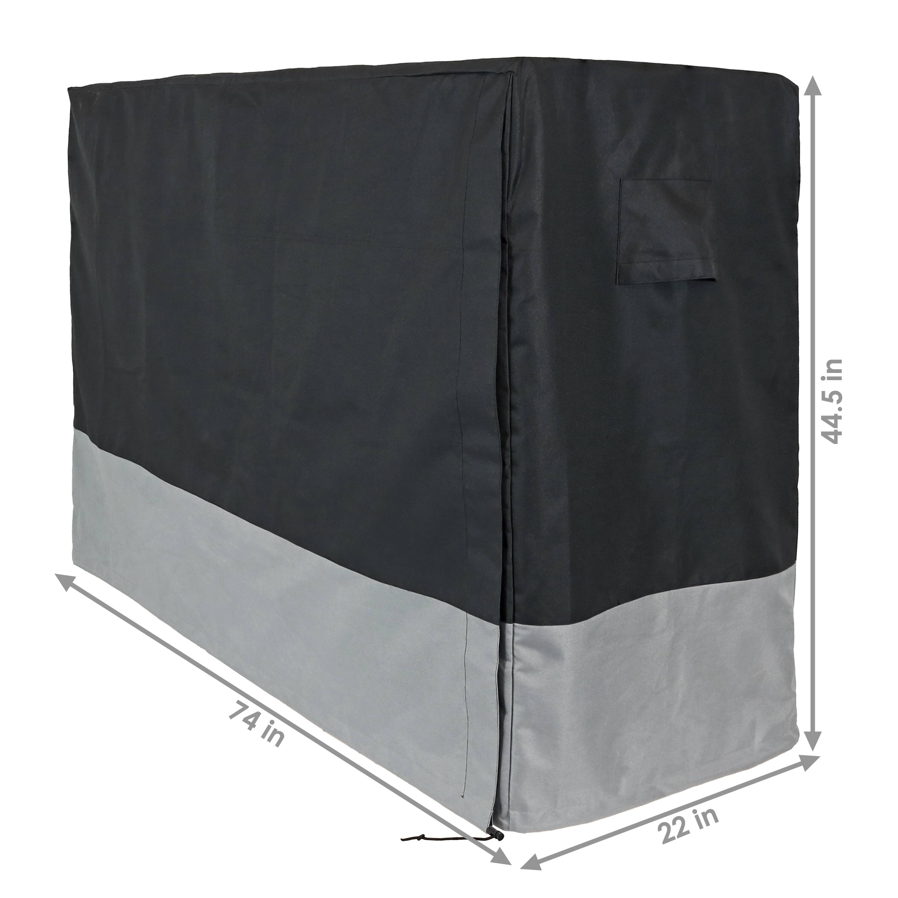 Alt View 2. Sunnydaze - 6 ft Heavy-Duty Polyester Firewood Log Rack Cover - Black.