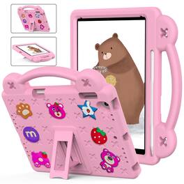 Dteck - For Apple iPad 6th/5th & iPad Pro 9.7'' Cute Cartoon Kid Case Built-in Kickstand Handle Grip Shockproof Cover - Pink