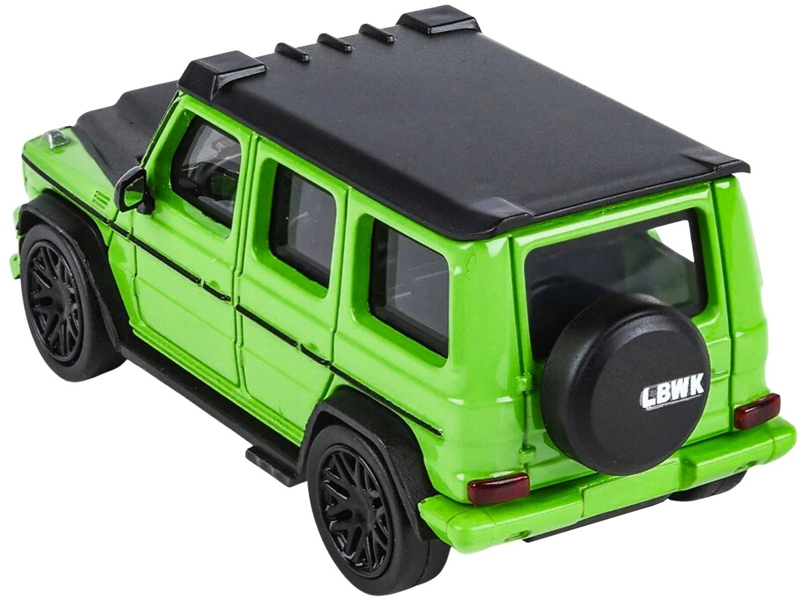 Alt View 1. Paragon - Mercedes-AMG G 63 LBWK Alien Green and Matt Black "LB Performance" 1/64 Diecast Model Car by Paragon.