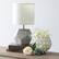 Alt View 11. Simple Designs - Round Prism Mini Table Lamp with White Fabric Shade - Marbled.