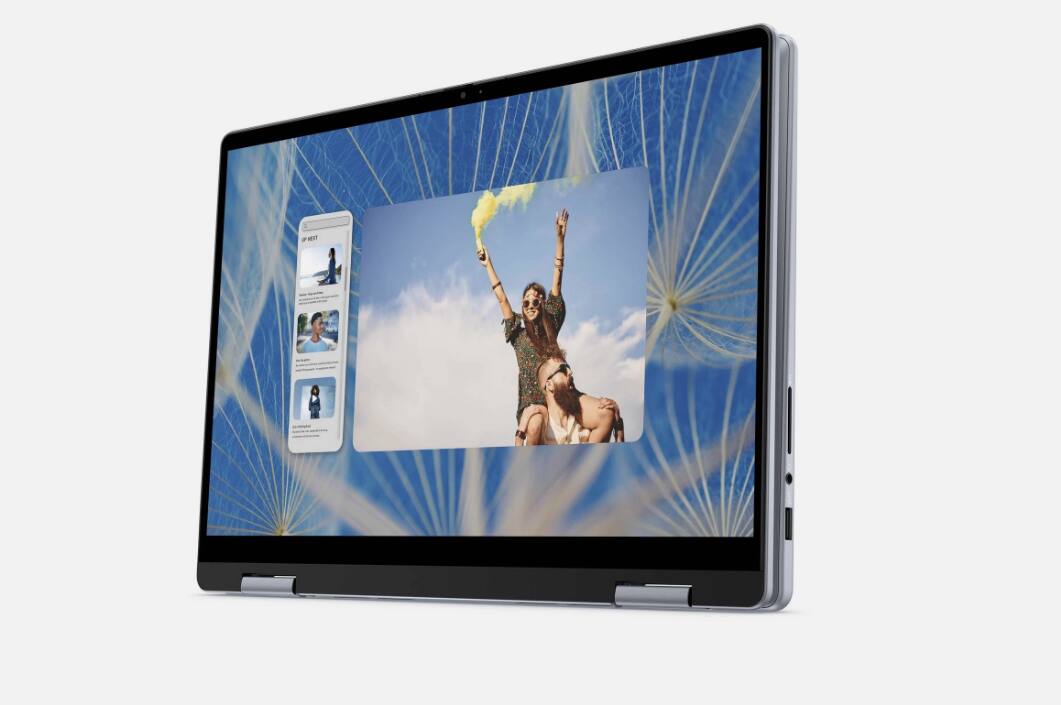 Angle. Dell - DELL Inspiron 7440 / U7-150U / DDR5 16GB (8 + 8) / 512G (2230 to 2280) PCIe / W11H / Ice blue / 14" TOUCH Laptop - Ice blue.