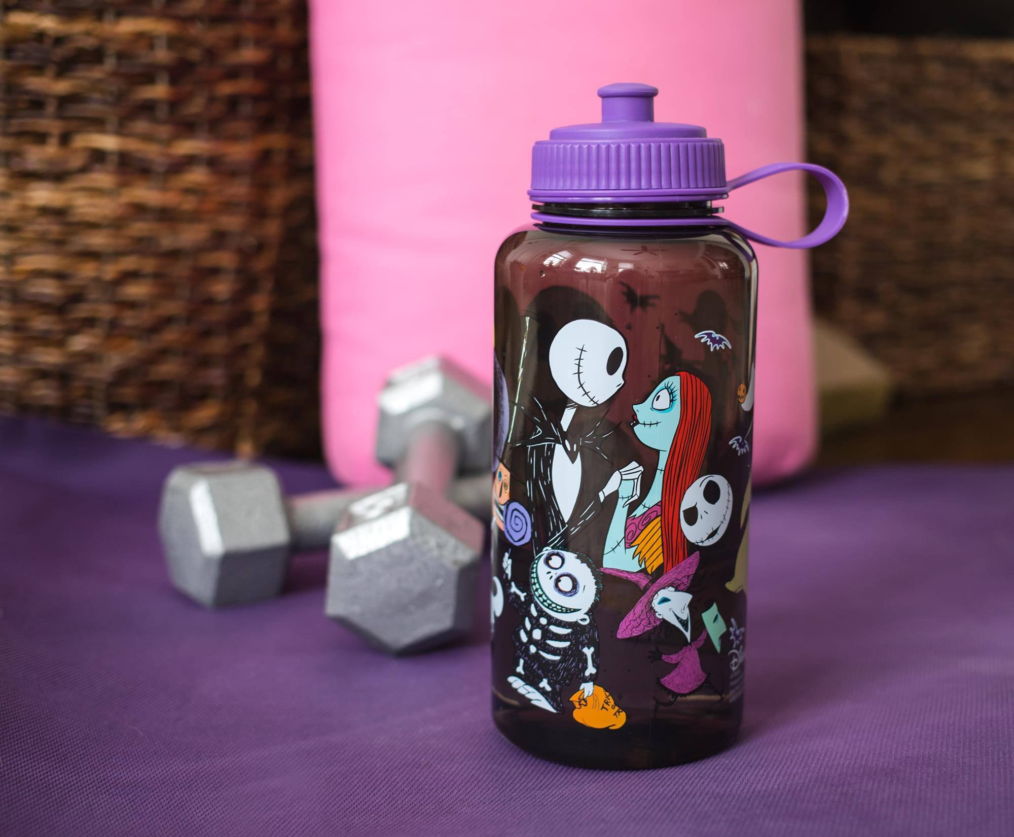 Alt View 10. Disney - The Nightmare Before Christmas Plastic Water Bottle | Holds 34 Ounces - Purple.