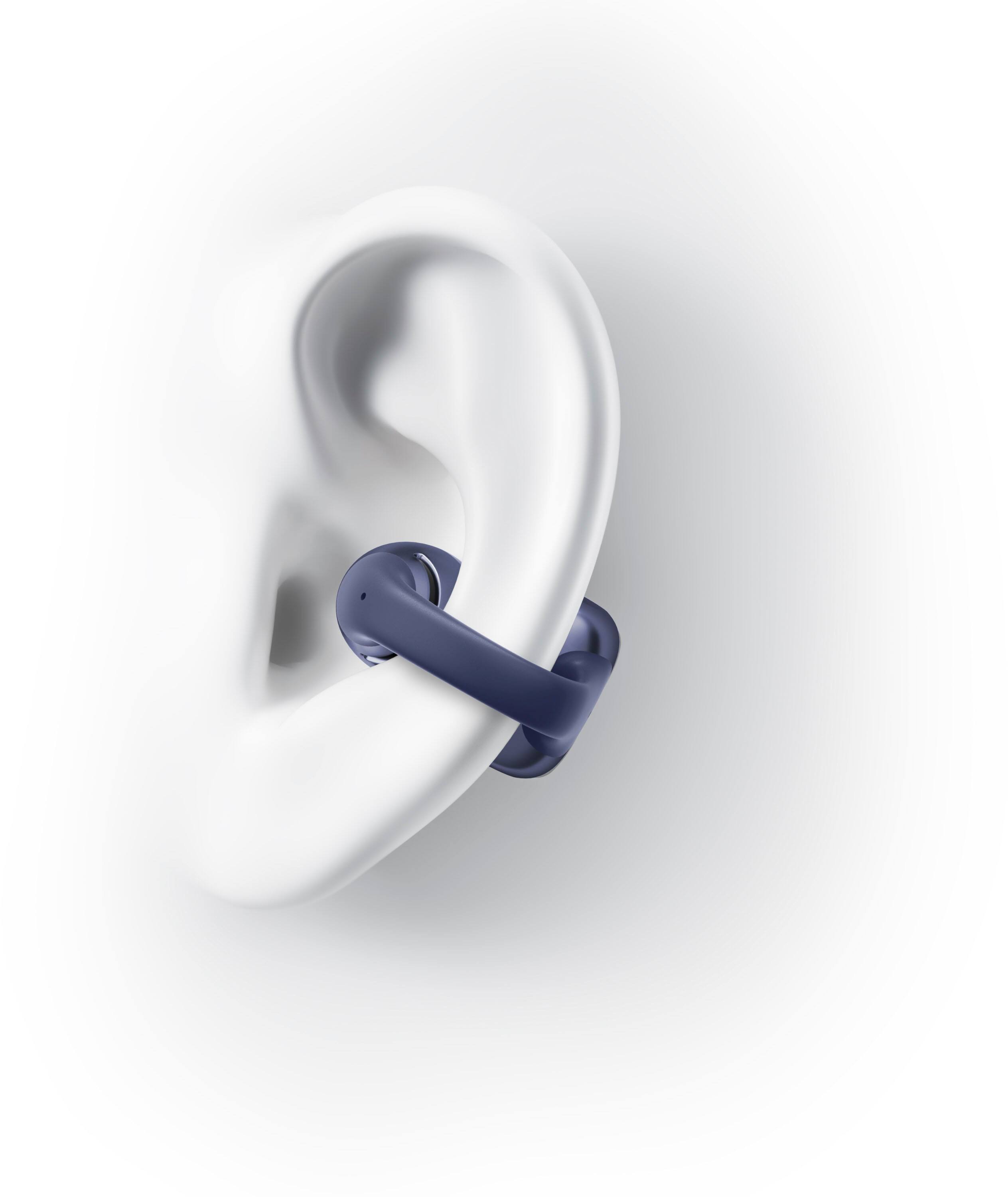 Alt View 2. Shokz - OpenDots ONE Open-Ear Clip-On True Wireless Bluetooth Earbuds - Navy Blue.