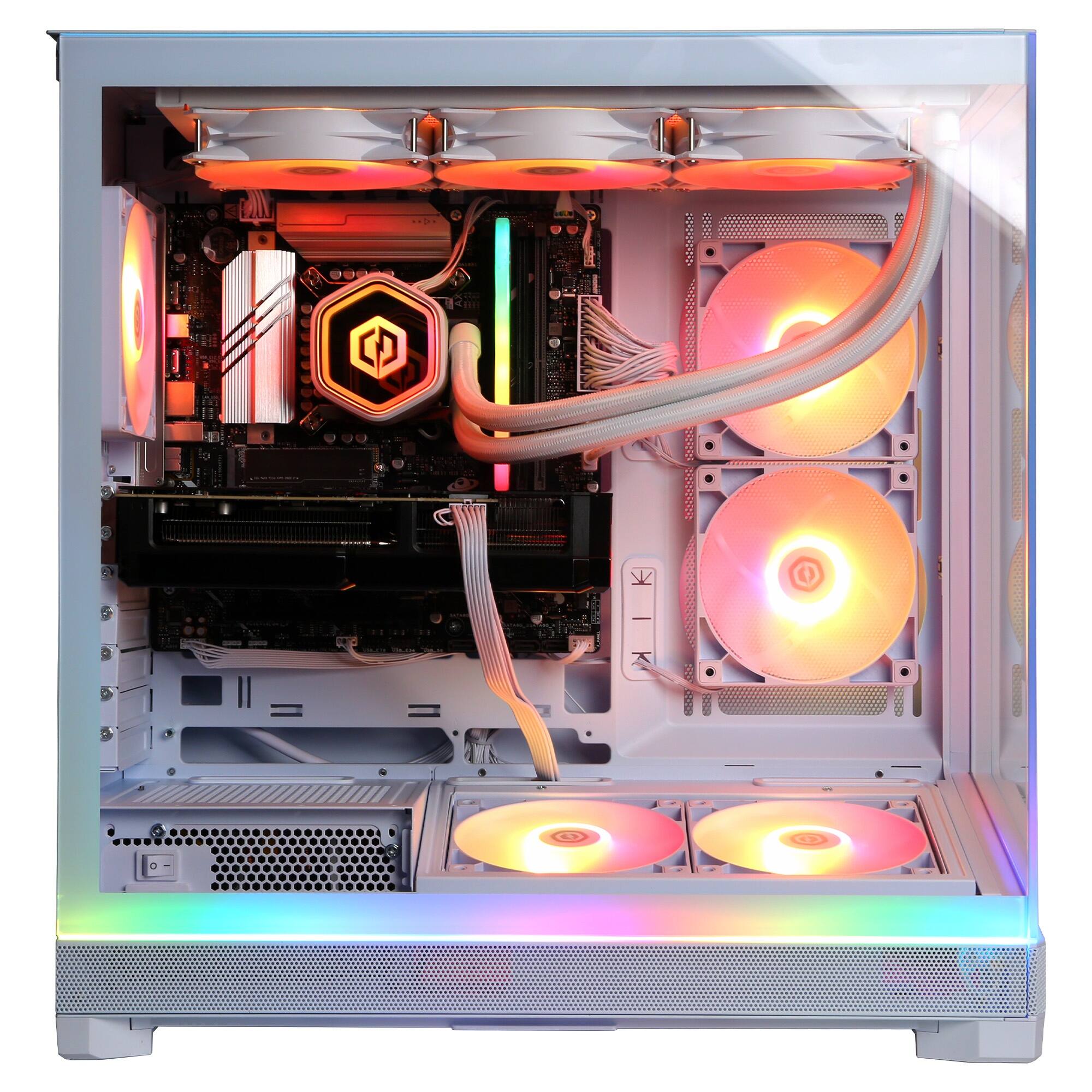 Alt View 5. CyberPowerPC - Gaming Desktop - Intel Core Ultra 7 270K Plus - NVIDIA GeForce RTX 5060 Ti 16GB - 32GB DDR5 - 2TB PCIe 4.0 SSD - White.