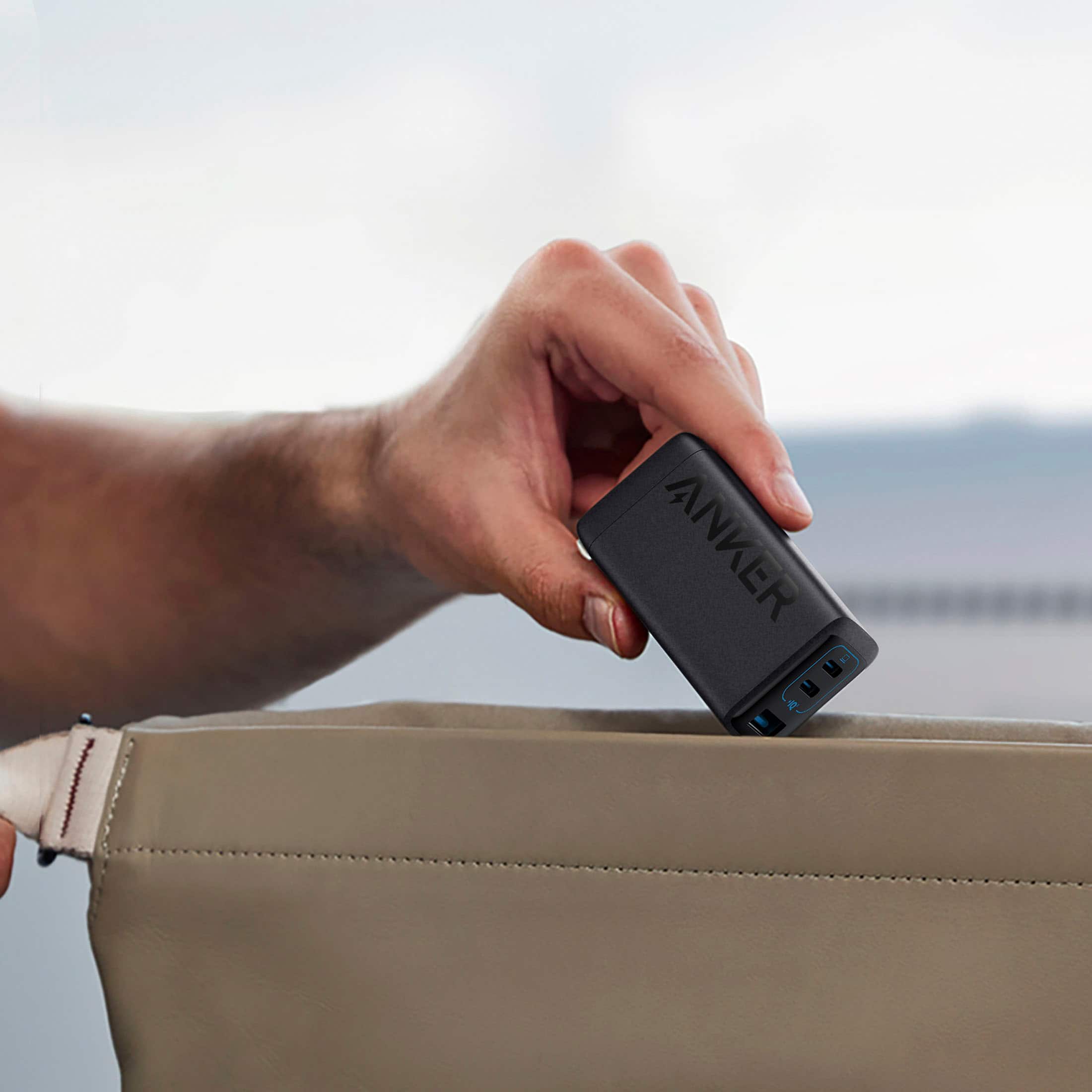 Alt View 1. Anker - PowerPort III 65W 3-Port Wall Charger - Black.