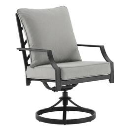 Crosley Furniture - Otto 2Pc Swivel Outdoor Dining Chair Set - 2 Swivel Chairs - Gray