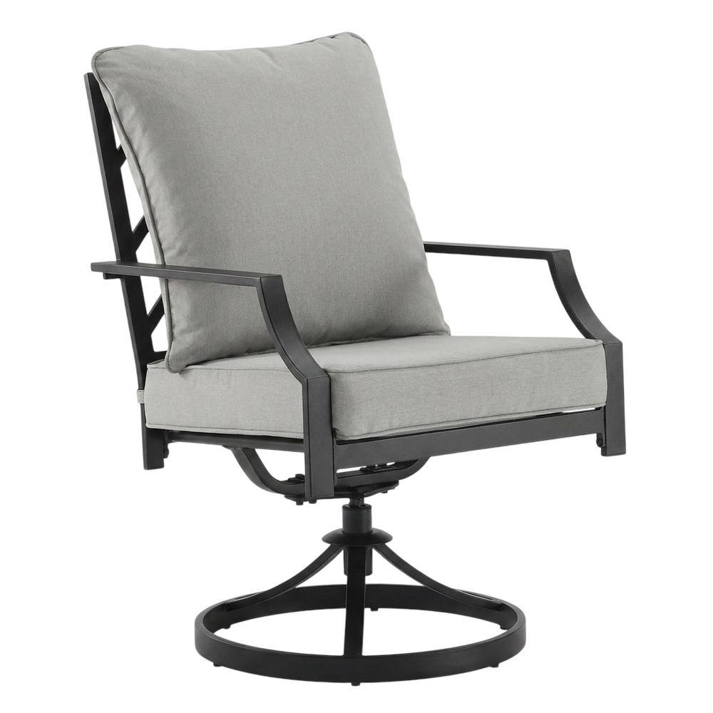 Front. Crosley Furniture - Otto 2Pc Swivel Outdoor Dining Chair Set - 2 Swivel Chairs - Gray.