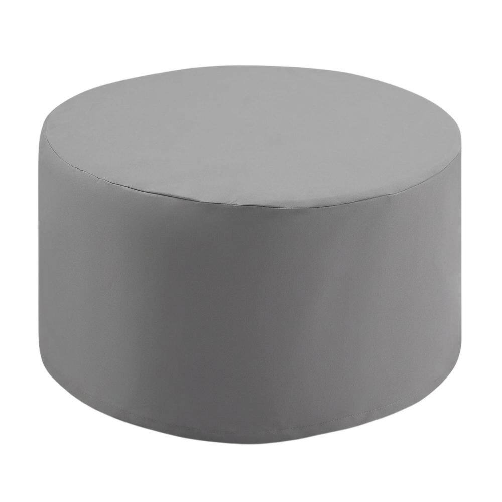 Back. FurniFact - Round outdoor coffee table cover with waterproof fabric for weather protection - Gray.