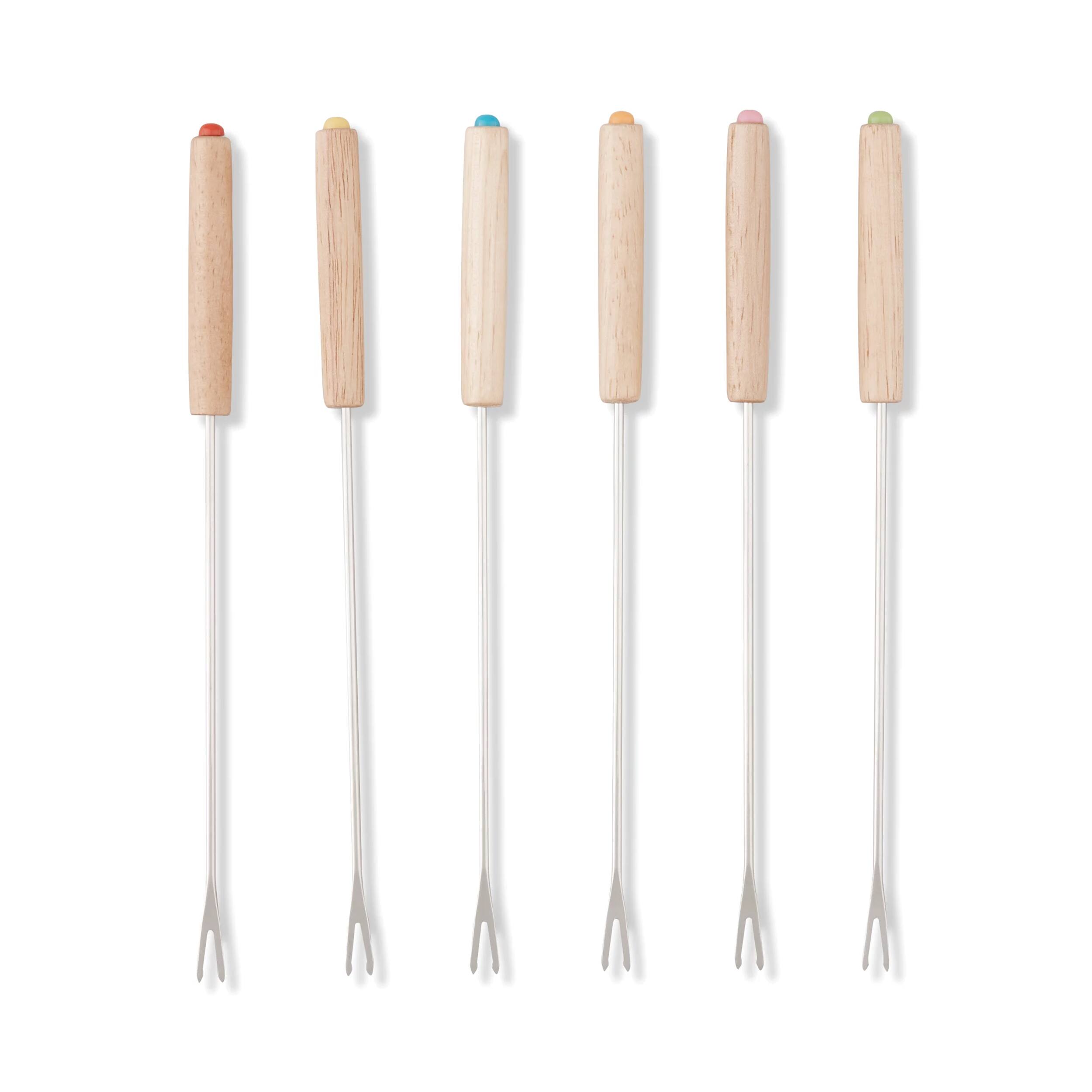 Alt View 5. Our Table - Our Table 13 Piece Enameled Cast Iron Fondue Pot Set in Sycamore - Sycamore.