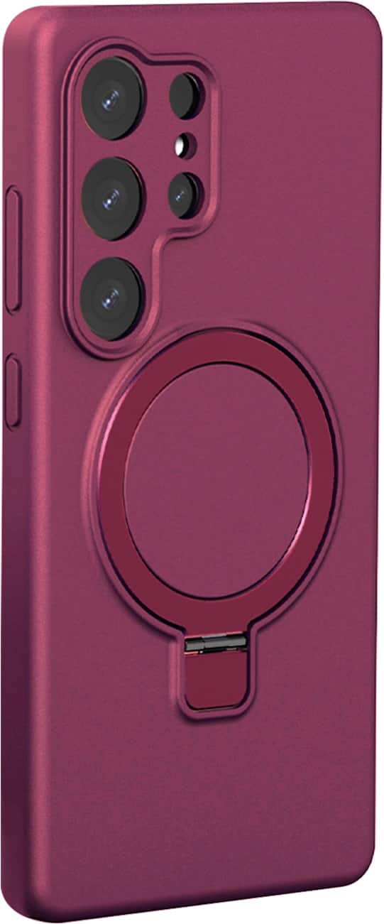 Angle. SaharaCase - Venture Series Silicone Kickstand Case for Samsung Galaxy S25 Ultra - Crimson Mesa.