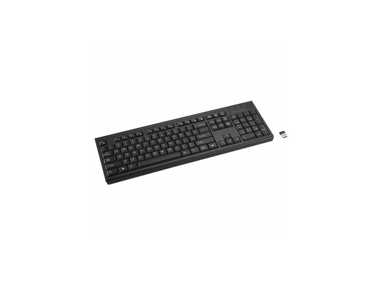 Front. Kensington - Kensington KB270 EQ Rechargeable AI keyboard with Copilot Key - Black.