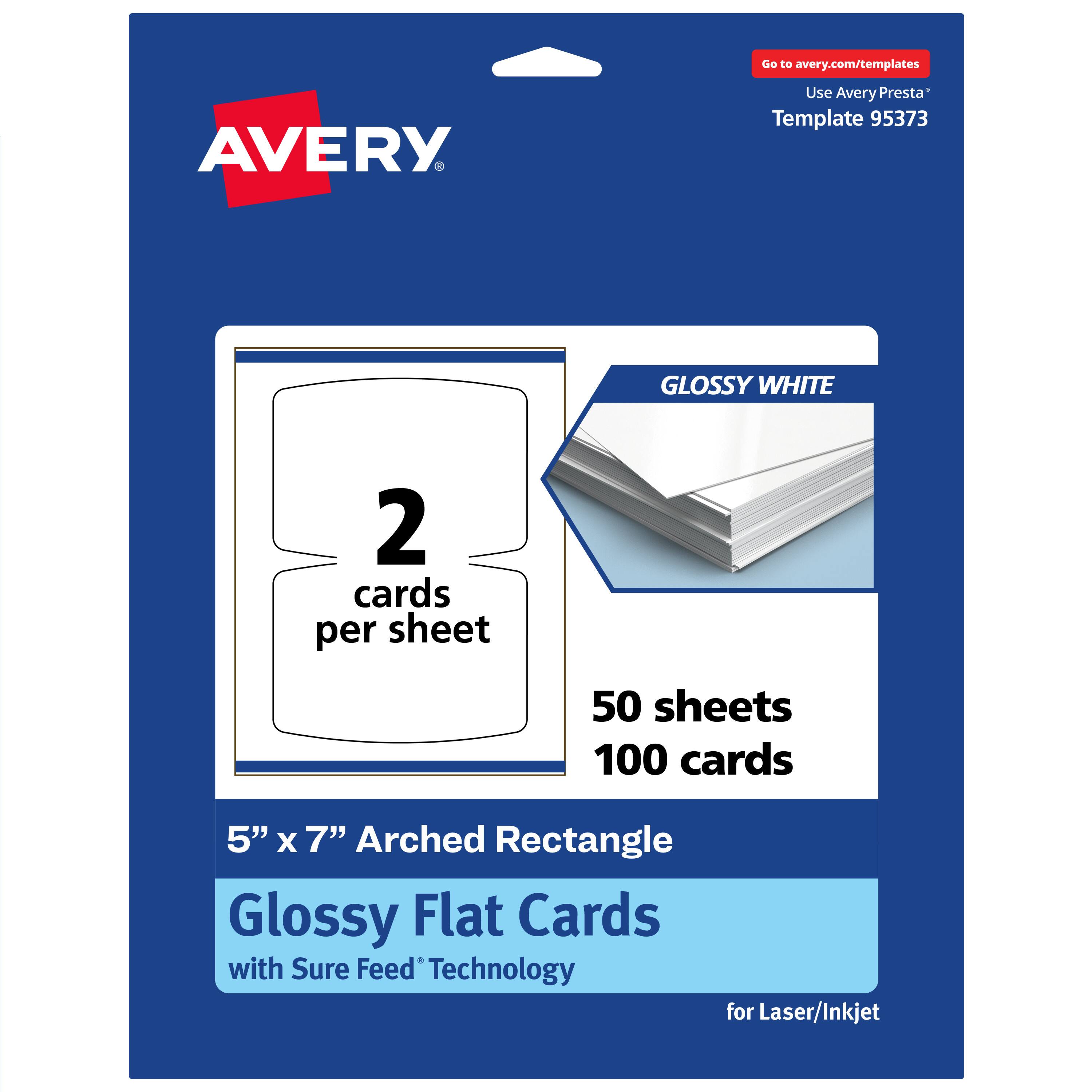 "Avery - Arched Rectangle Flat Cards, 5"" x 7"", Glossy 100 Total - White" price history on PriceWatchPro