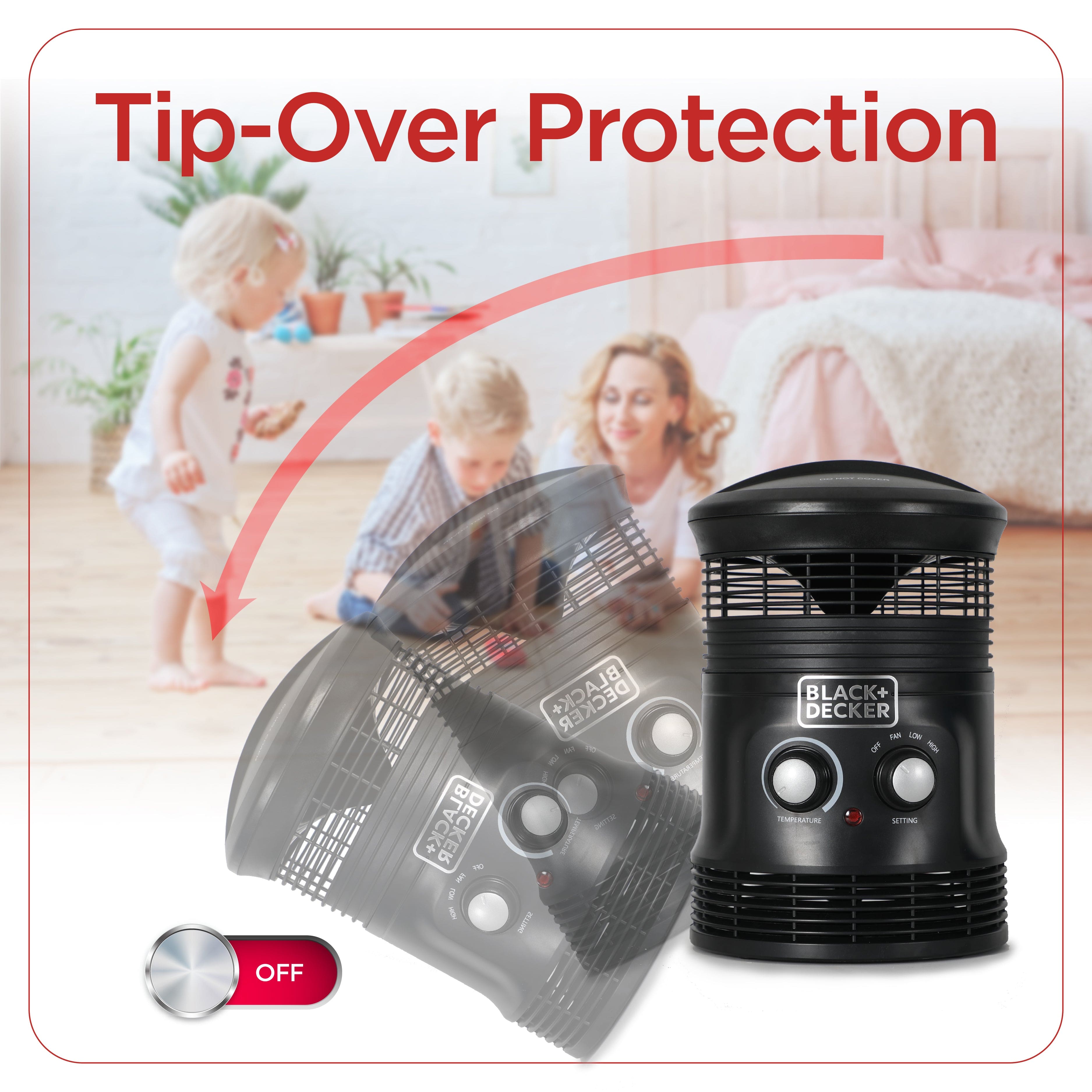 Tip-Over Protection, BLACK+DECKER, OFF
