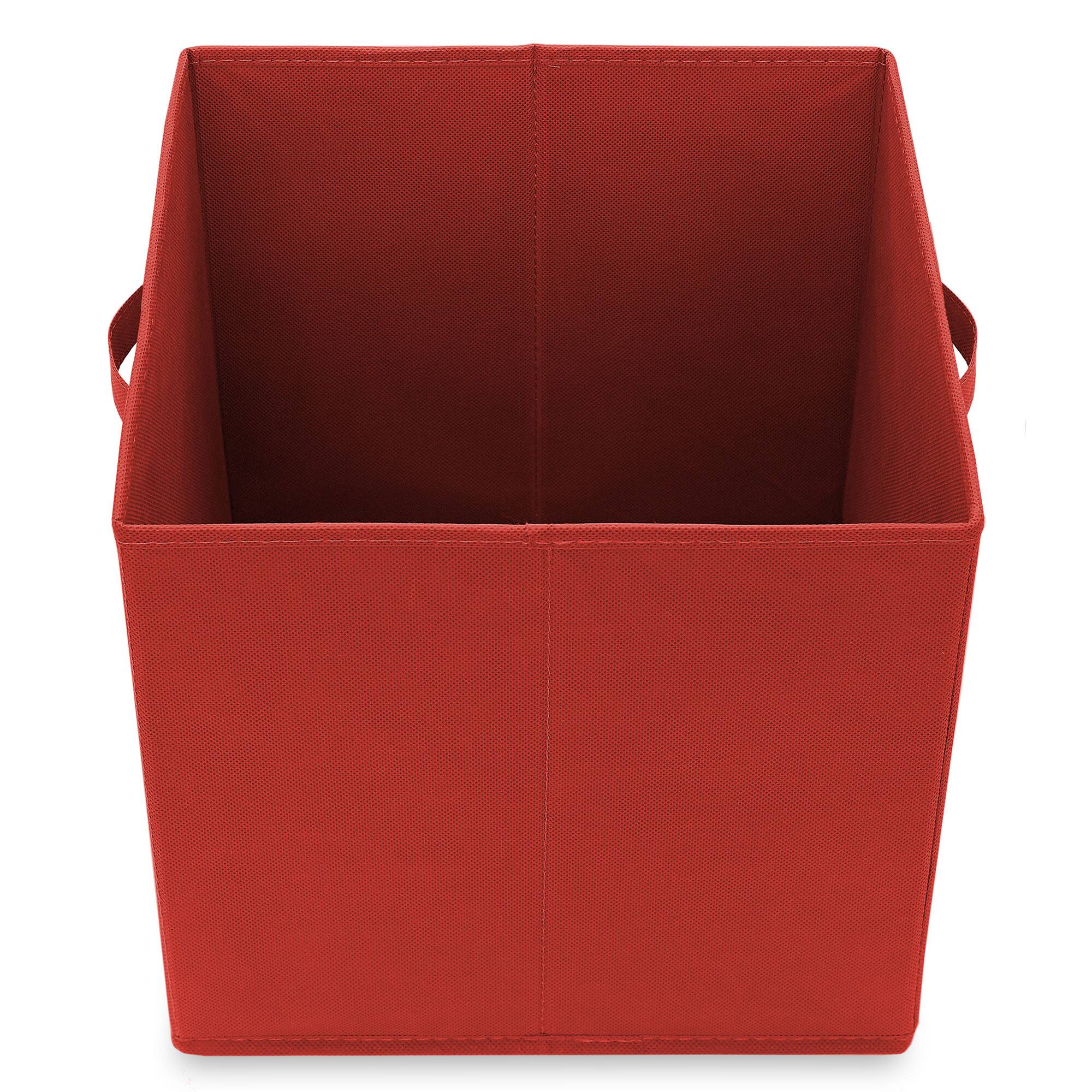 Alt View 3. Casafield - (Set of 6) Collapsible Fabric Cubes - Storage Bins - Red.