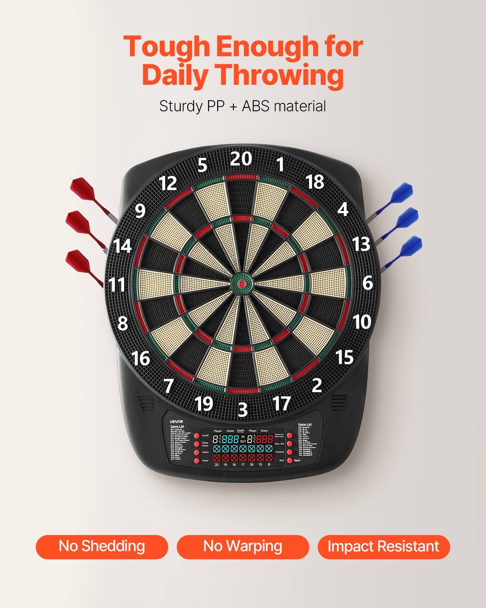 Tough Enough for Daily Throwing  
Sturdy PP + ABS material  

No Shedding  
No Warping  
Impact Resistant