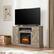 Alt View 7. Chateau Abodes - 47" Farmhouse TV Stand with Open and Closed Storage Space for TV up to 50" - Gray Wash with Fireplace.