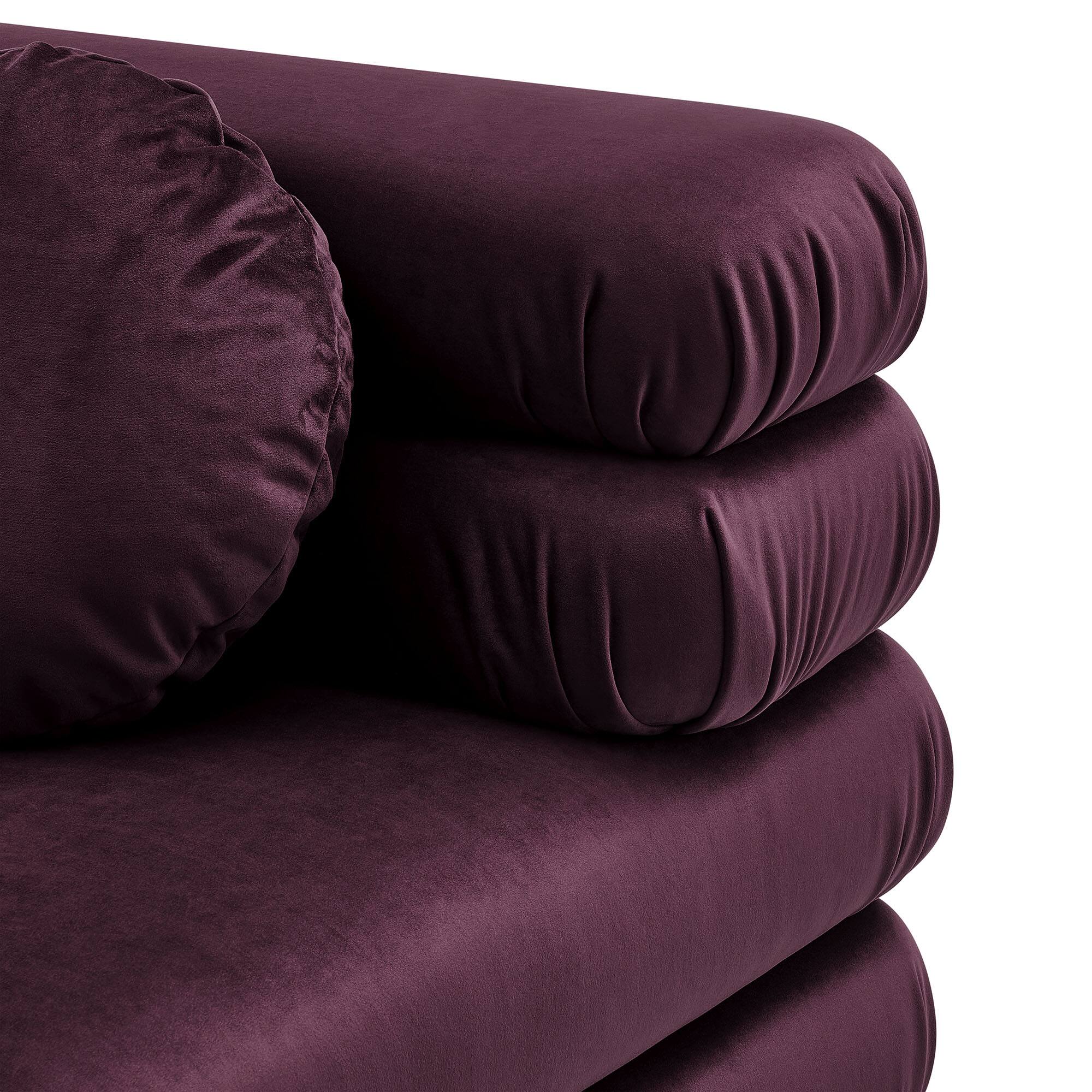 Alt View 2. Modway - Jubilee Modular Performance Velvet Corner Chair by Modway - Mulberry.