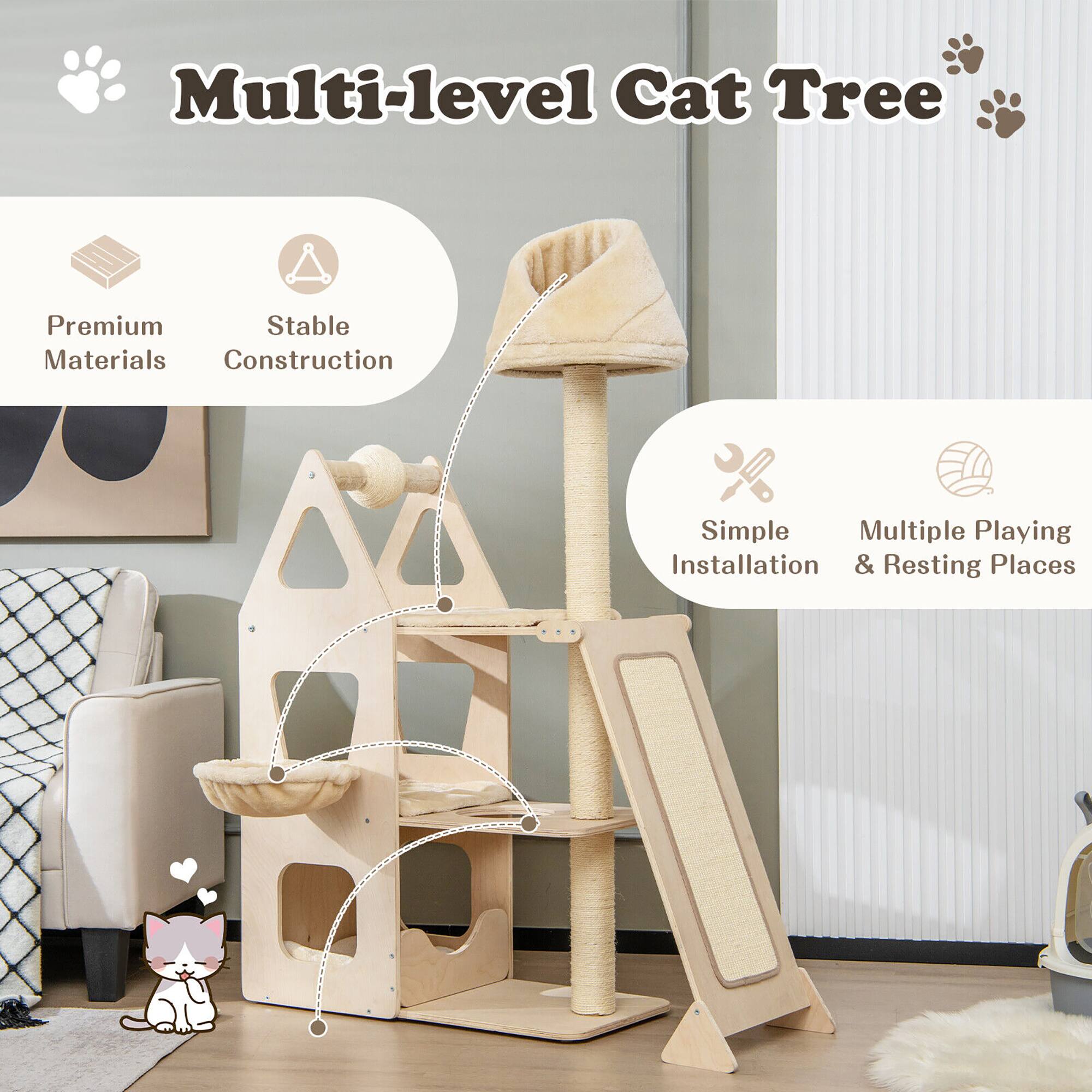 Multi-level Cat Tree

- Premium Materials
- Stable Construction
- Simple Installation
- Multiple Playing & Resting Places