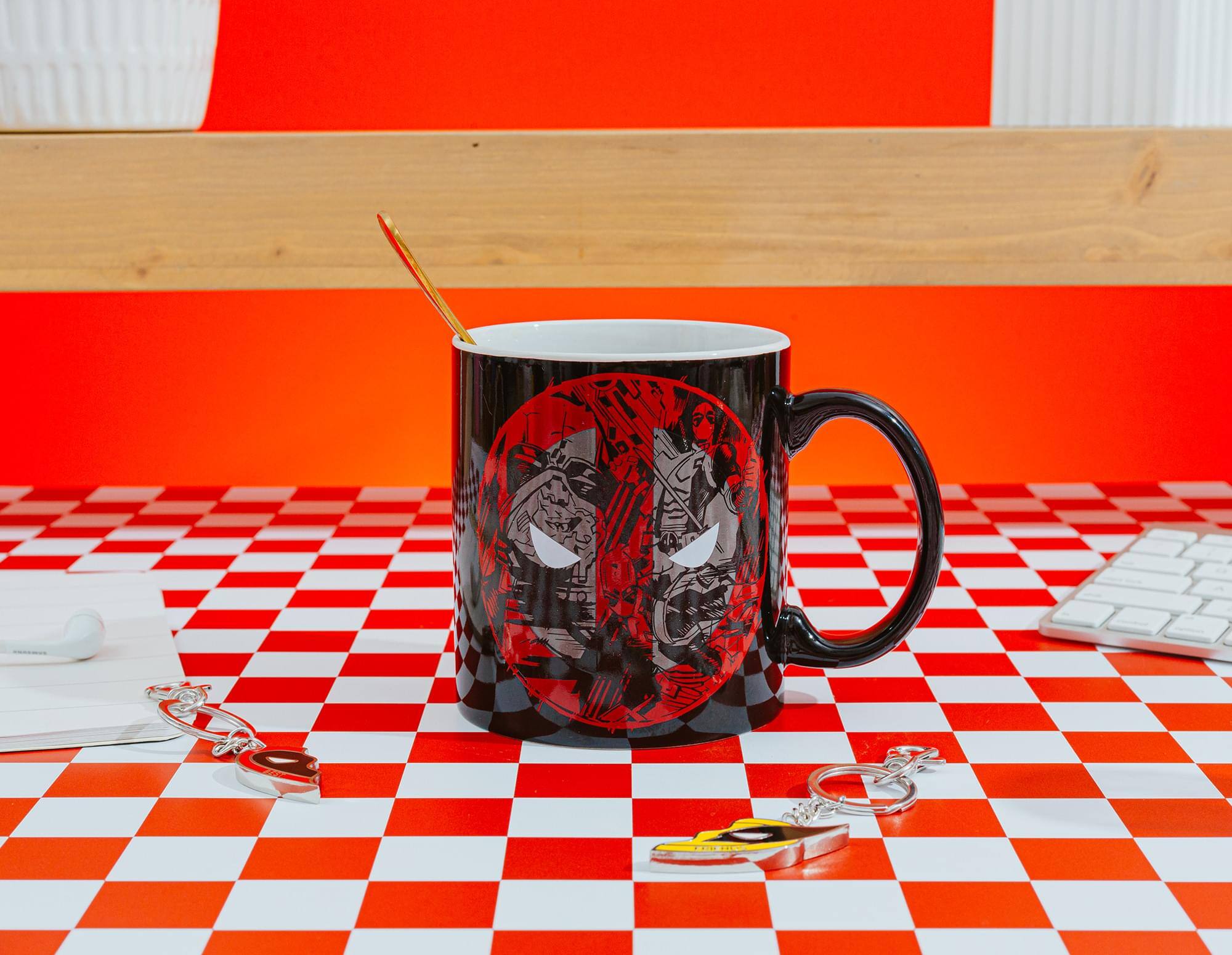 Alt View 10. Marvel - Marvel Comics Deadpool Merc With A Mouth Ceramic Mug | Holds 20 Ounces - Black.