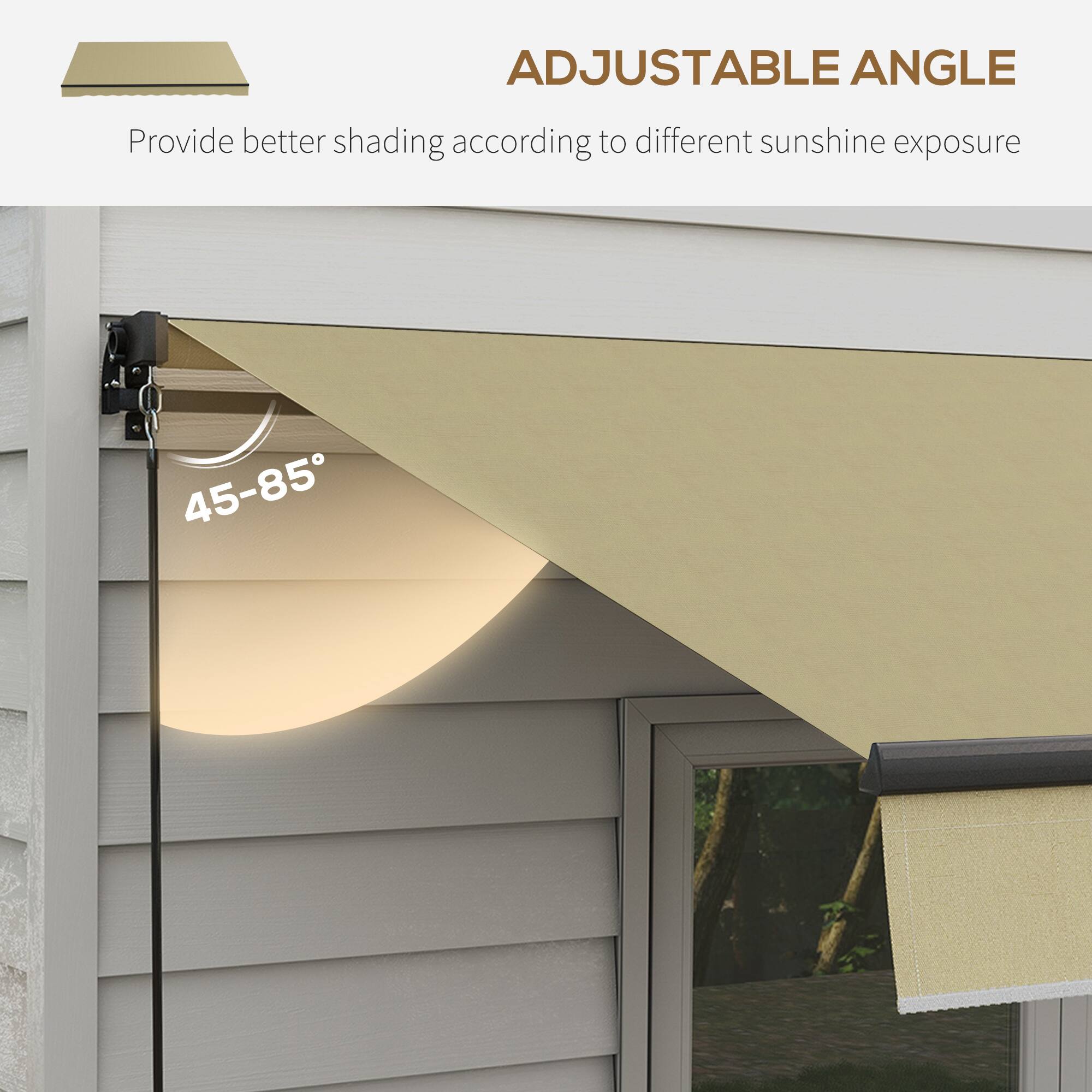 ADJUSTABLE ANGLE
Provide better shading according to different sunshine exposure
45-85°