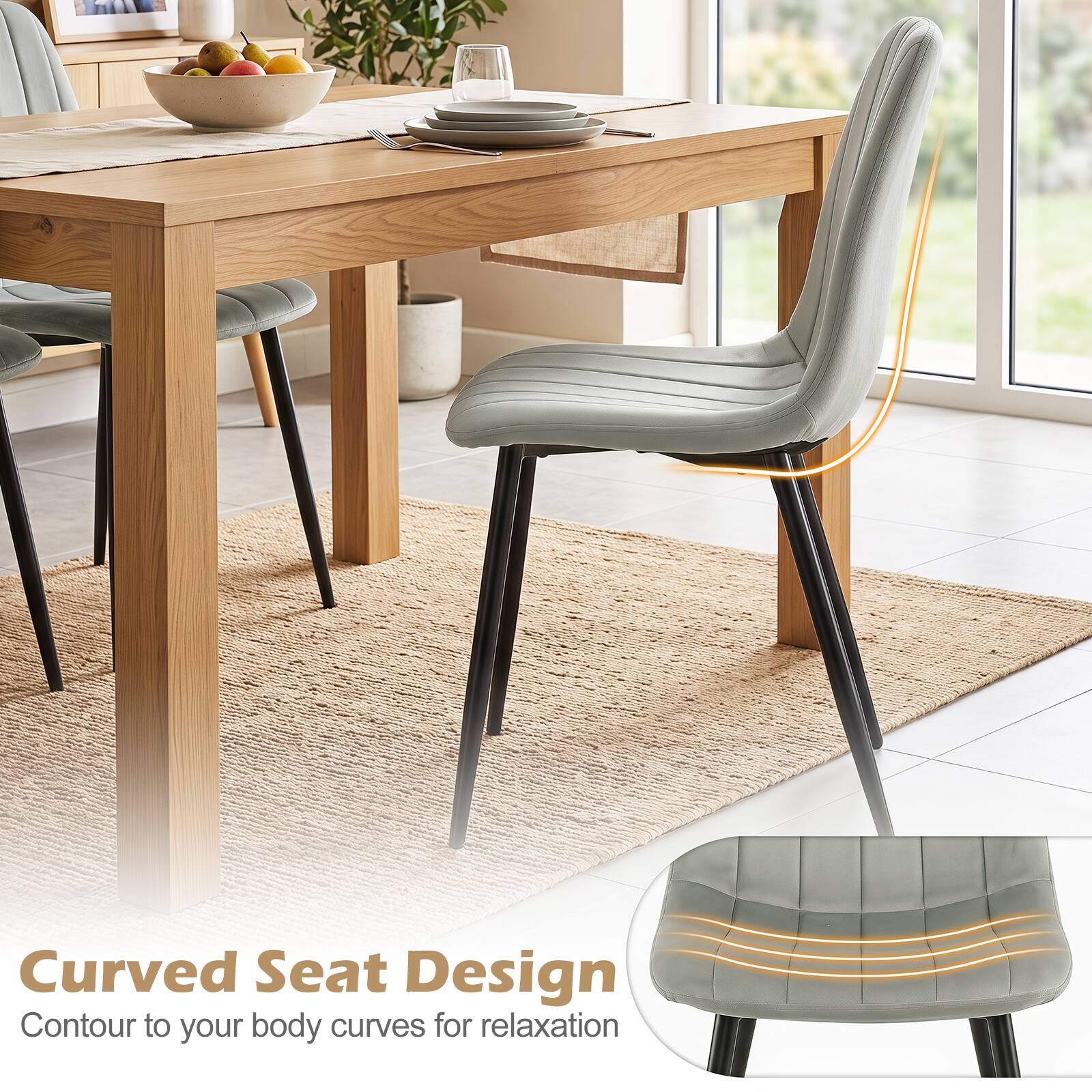 Curved Seat Design  
Contour to your body curves for relaxation