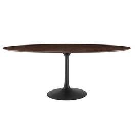 Lippa 78" Oval Wood Dining Table by Modway - Black Cherry Walnut