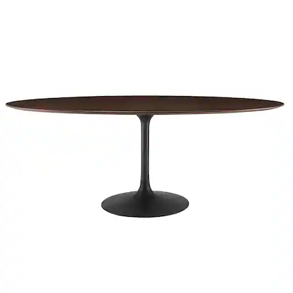 Front. Modway - Lippa 78" Oval Wood Dining Table by Modway - Black Cherry Walnut.