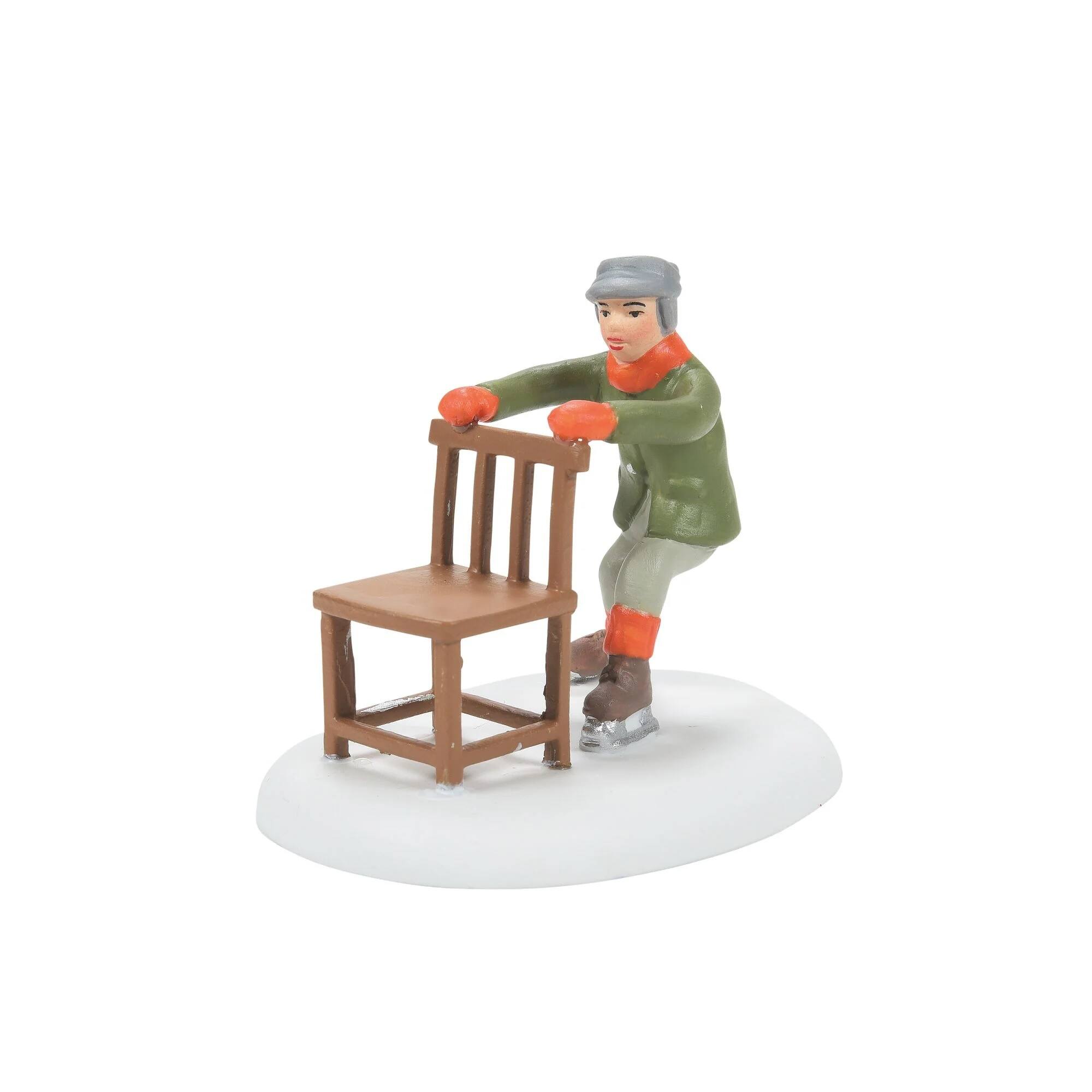 Front. Department 56 - Department 56 Christmas In The City Old School Skating Hack Figurine - 6011387 - Green.