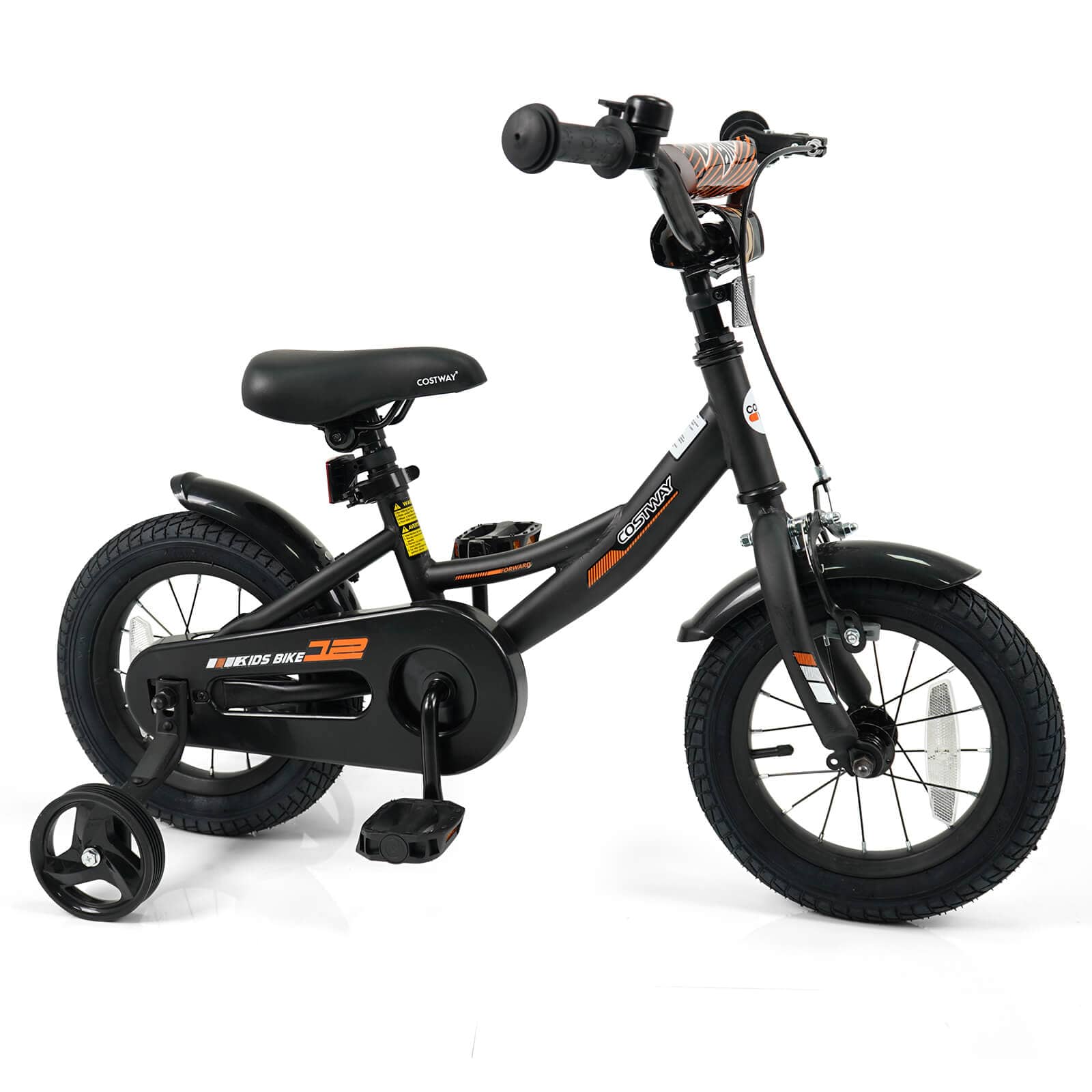 Costway - 12 Inch Kids Bike with Training Wheels Dual Brakes Adjustable Seat Handlebar Height - Black price history on PriceWatchPro